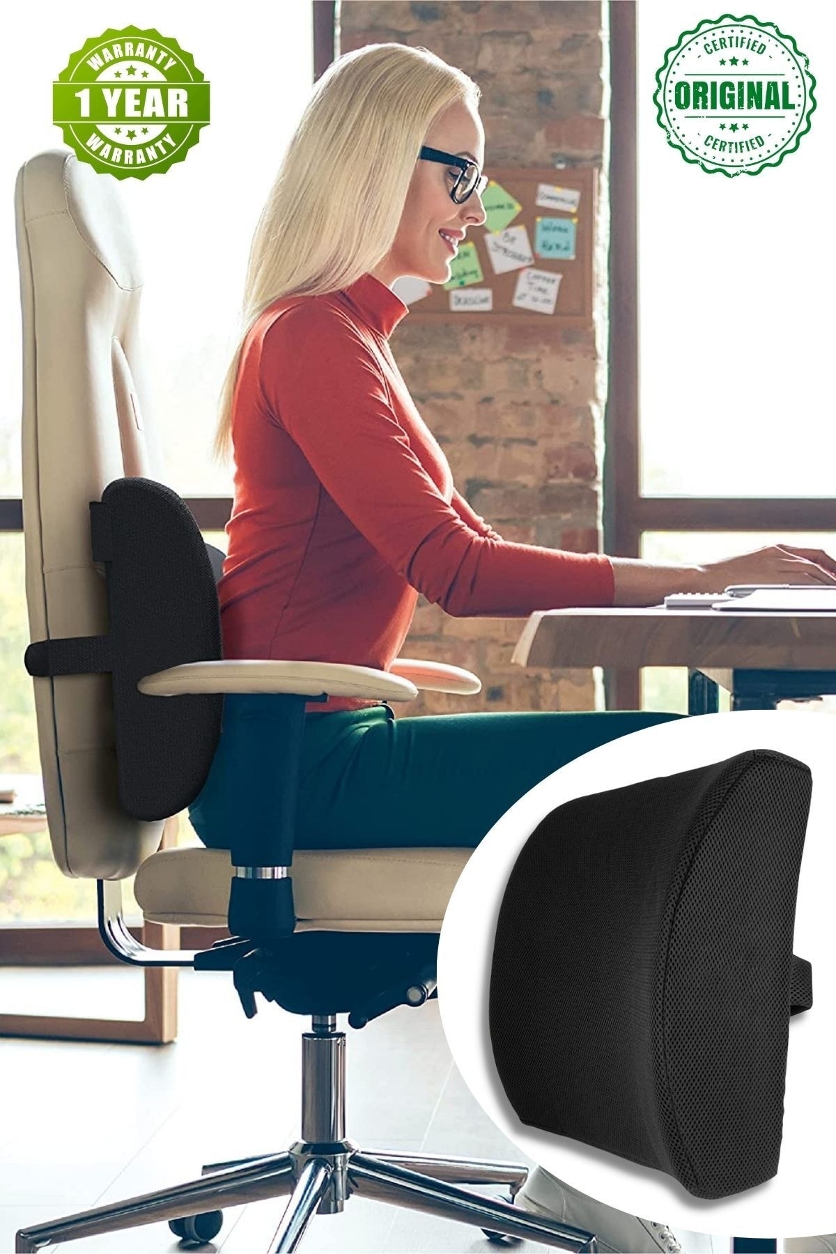 Viscomina Ortopedik Bel Yastığı Ortopedik Yastık Sırt Destek Minderi