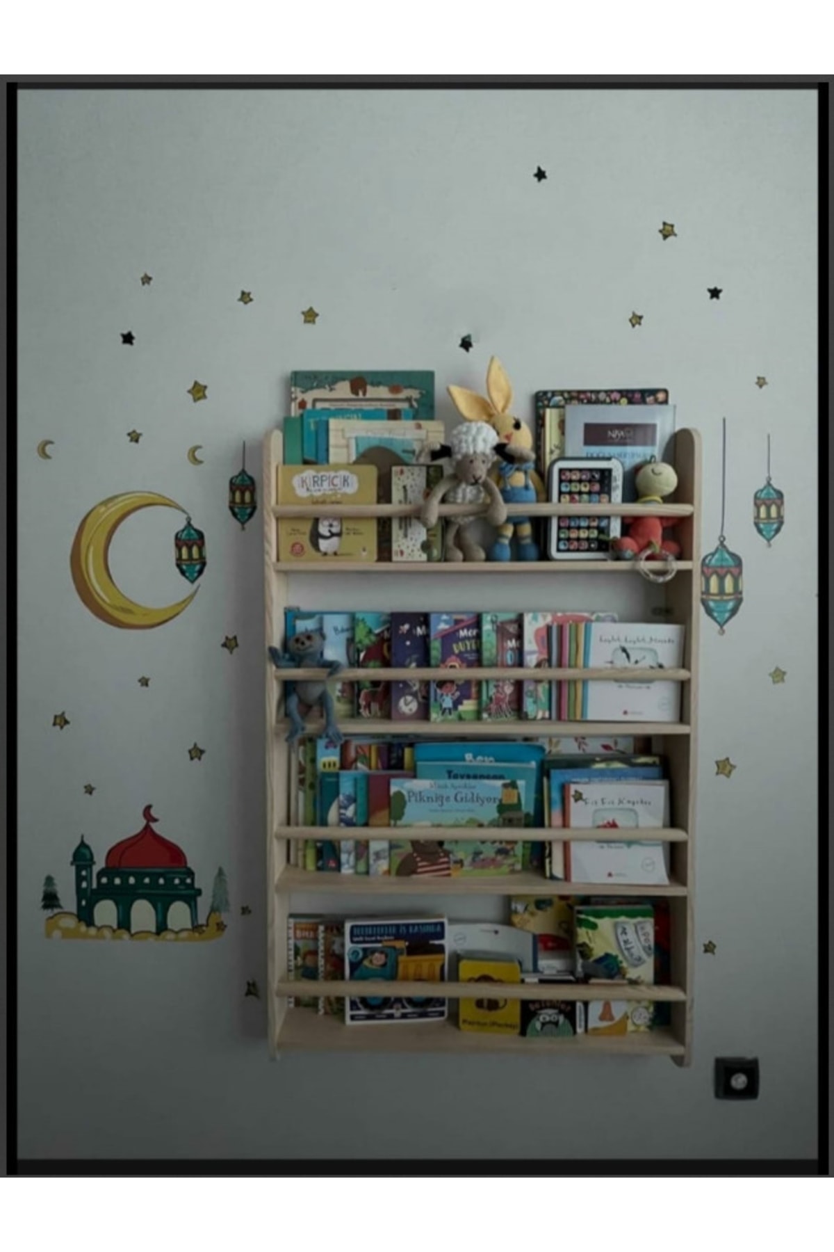 ÇİÇEKLİ AVM Montessori Kitaplık Geniş Model Yuvarlak Çıtalı fotoğrafı 4 (önizleme)