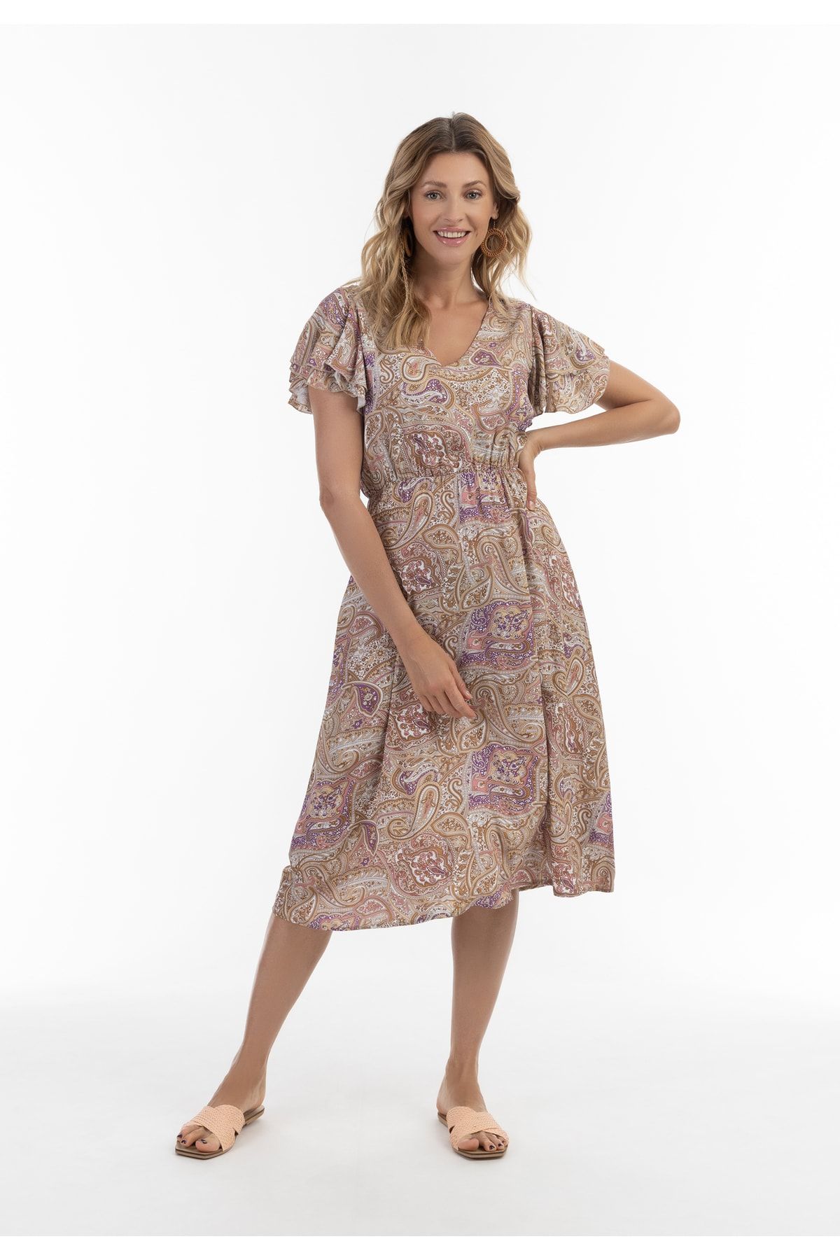 USHA FESTIVAL Kleid mit Paisley-Print - Trendyol