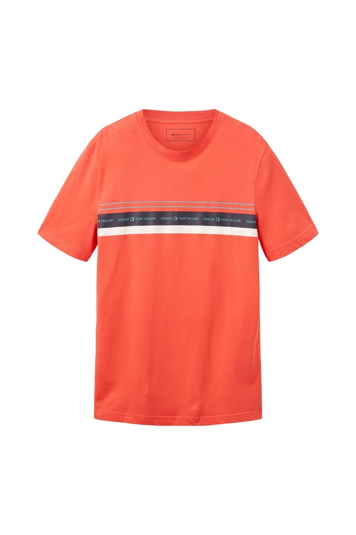 T-Shirt Rot Tom Tailor Trendyol Fit - Denim - - Regular