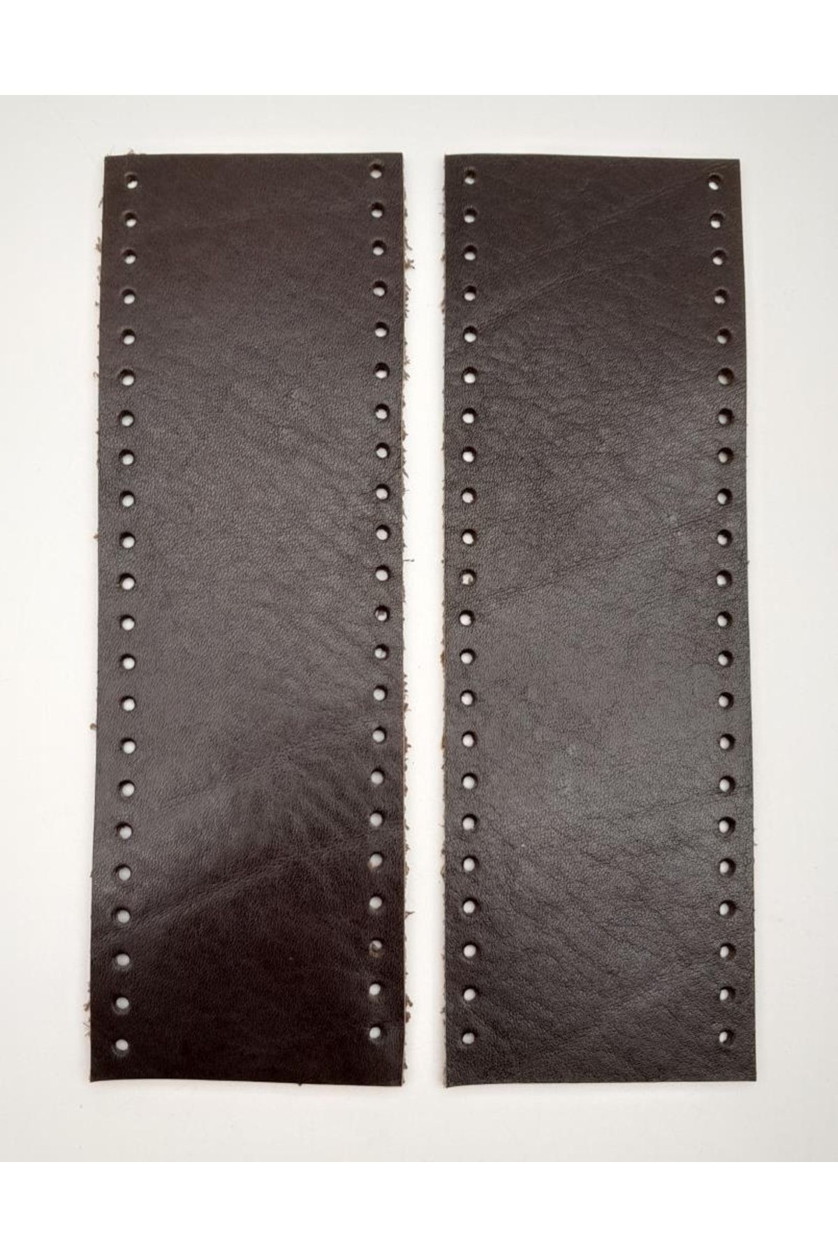 angel çanta aksesuar-Brown Real Leather Handle 18x6 Cm Bagel Handle 2