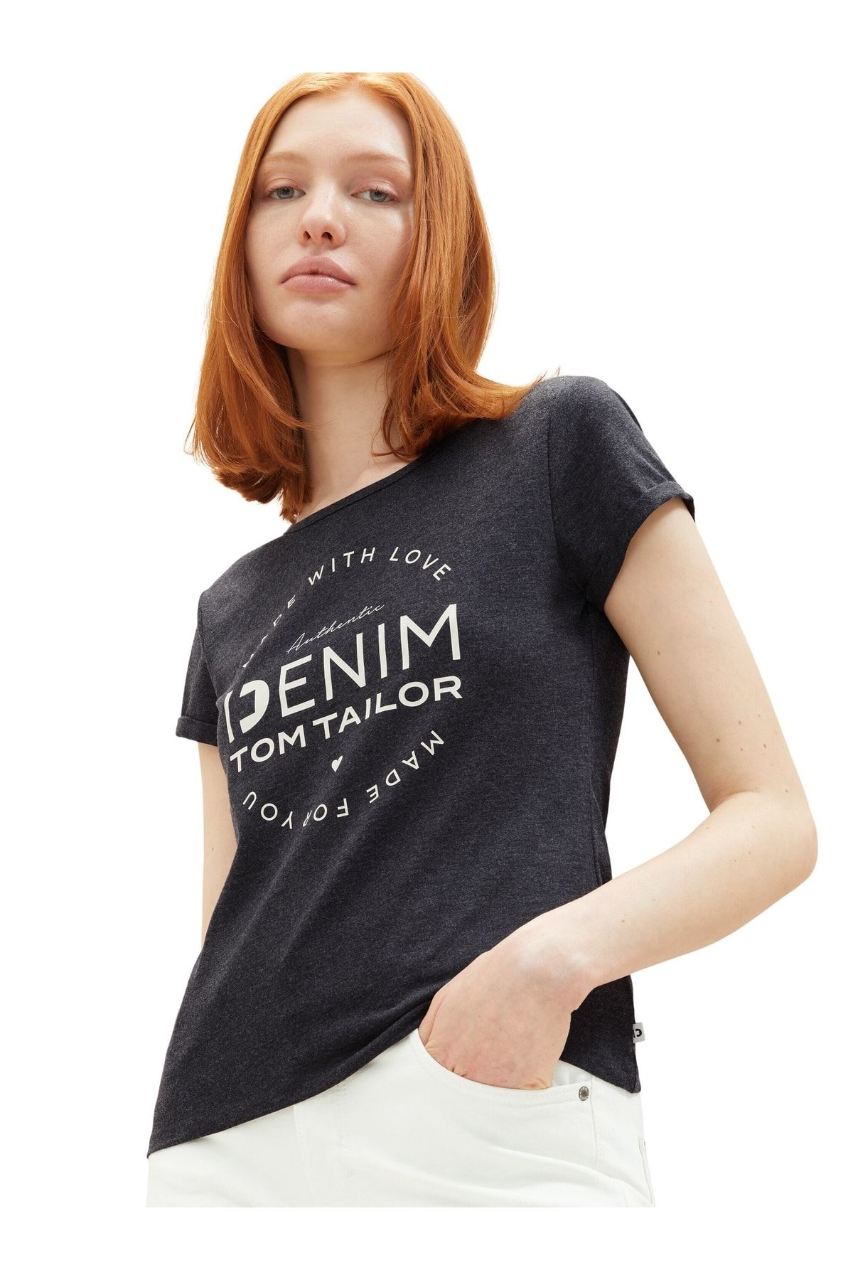 Tom Tailor Denim T-Shirt - Black - Regular fit - Trendyol | T-Shirts