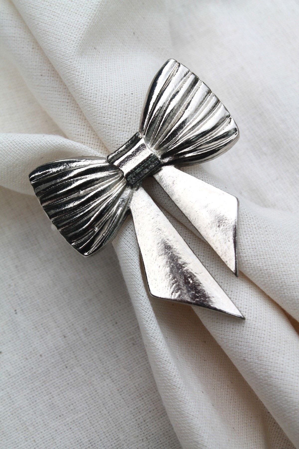Emtory Home 6 Pieces Silver Ribbon Bow Metal Napkin Ring - Napkin Ring -  Trendyol