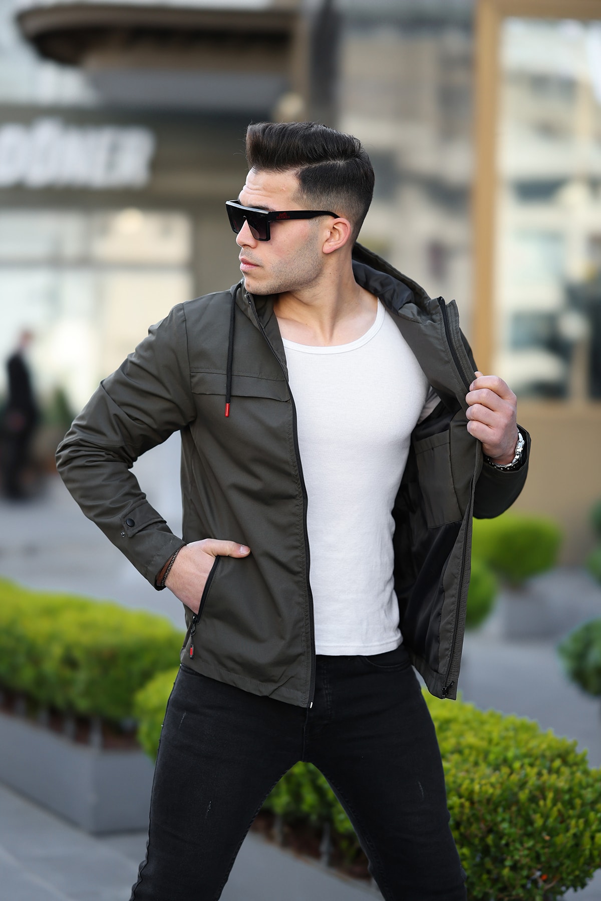 Helen Goods  Yeni Sezon Kapüşonlu Erkek Mevsimlik Ceket - Görsel 3