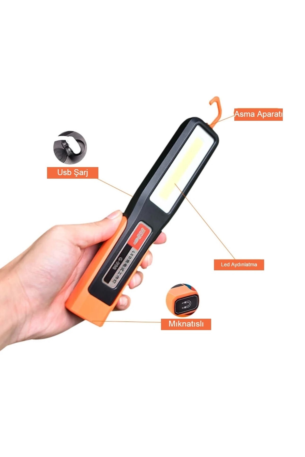 Portable Usb Rechargeable Magnet White Led Lighting Camping Repair Work Vehicle Led Lighting