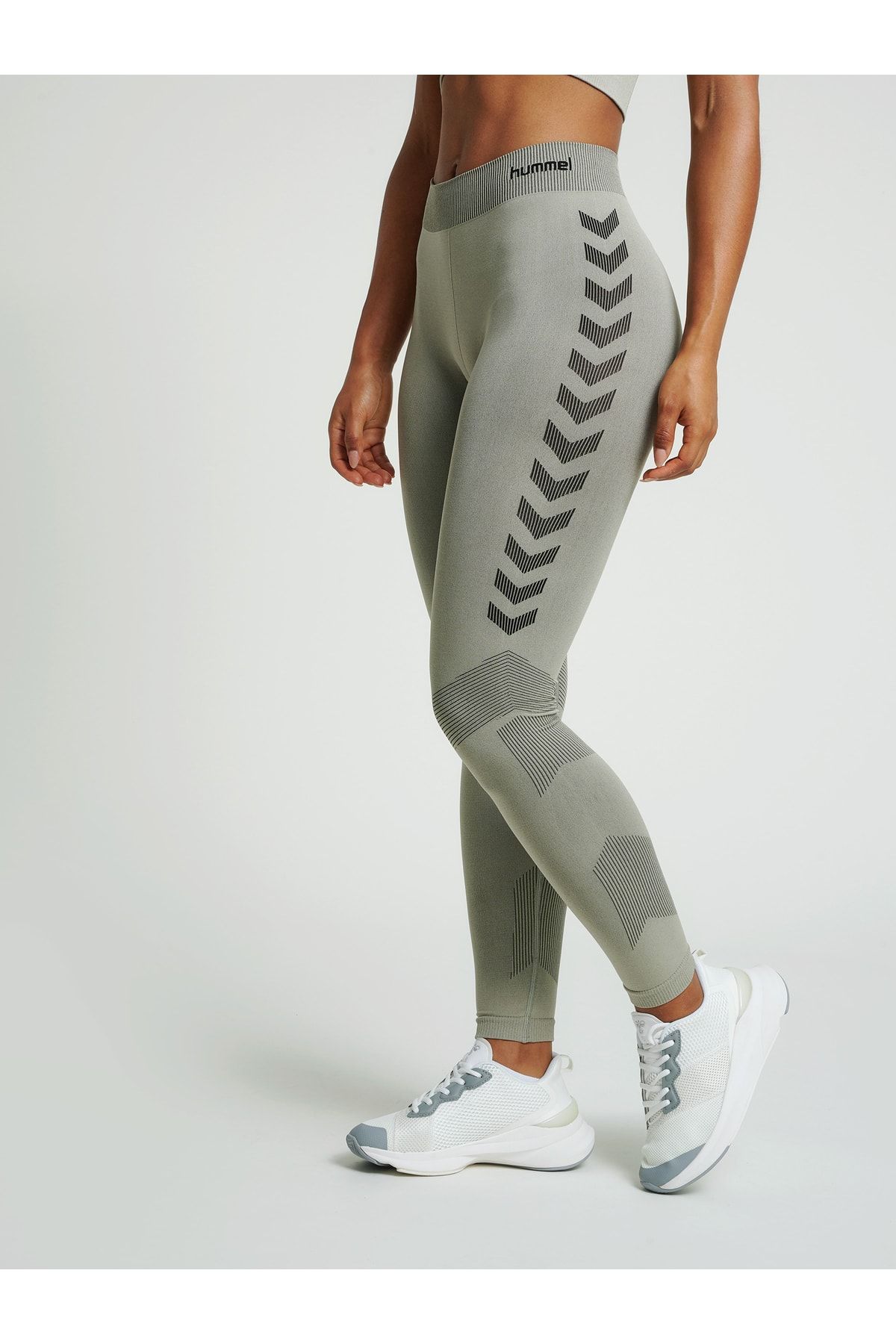 HUMMEL Sport-Leggings Grau Mittlerer Bund