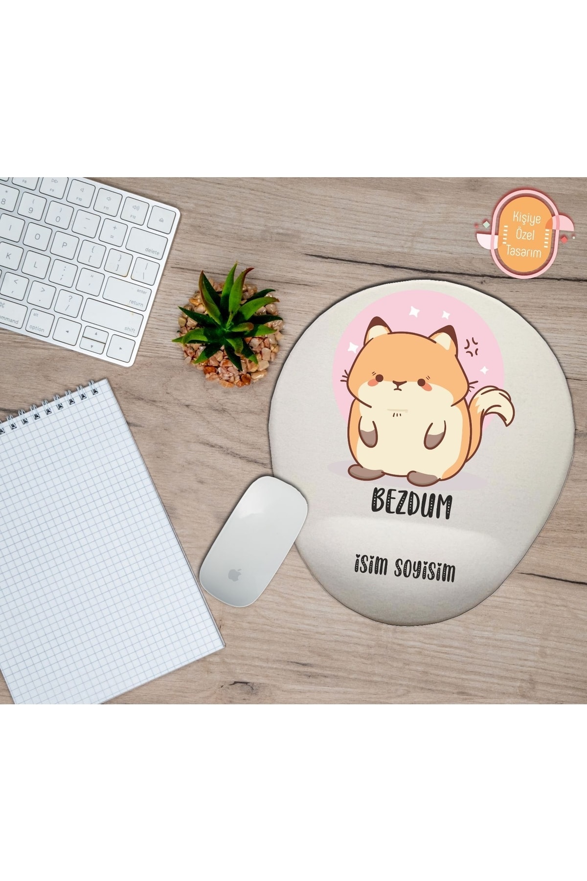 Kişiye Özel Bezdum Yazılı Hamster Bilek Destekli Mouse Pad
