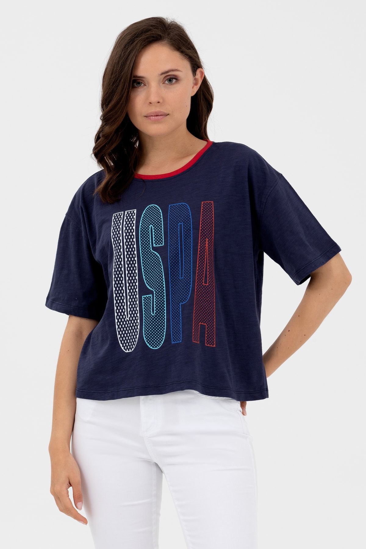 تی شرت راحتی چاپ شده با لوگو U.S. Polo Assn.