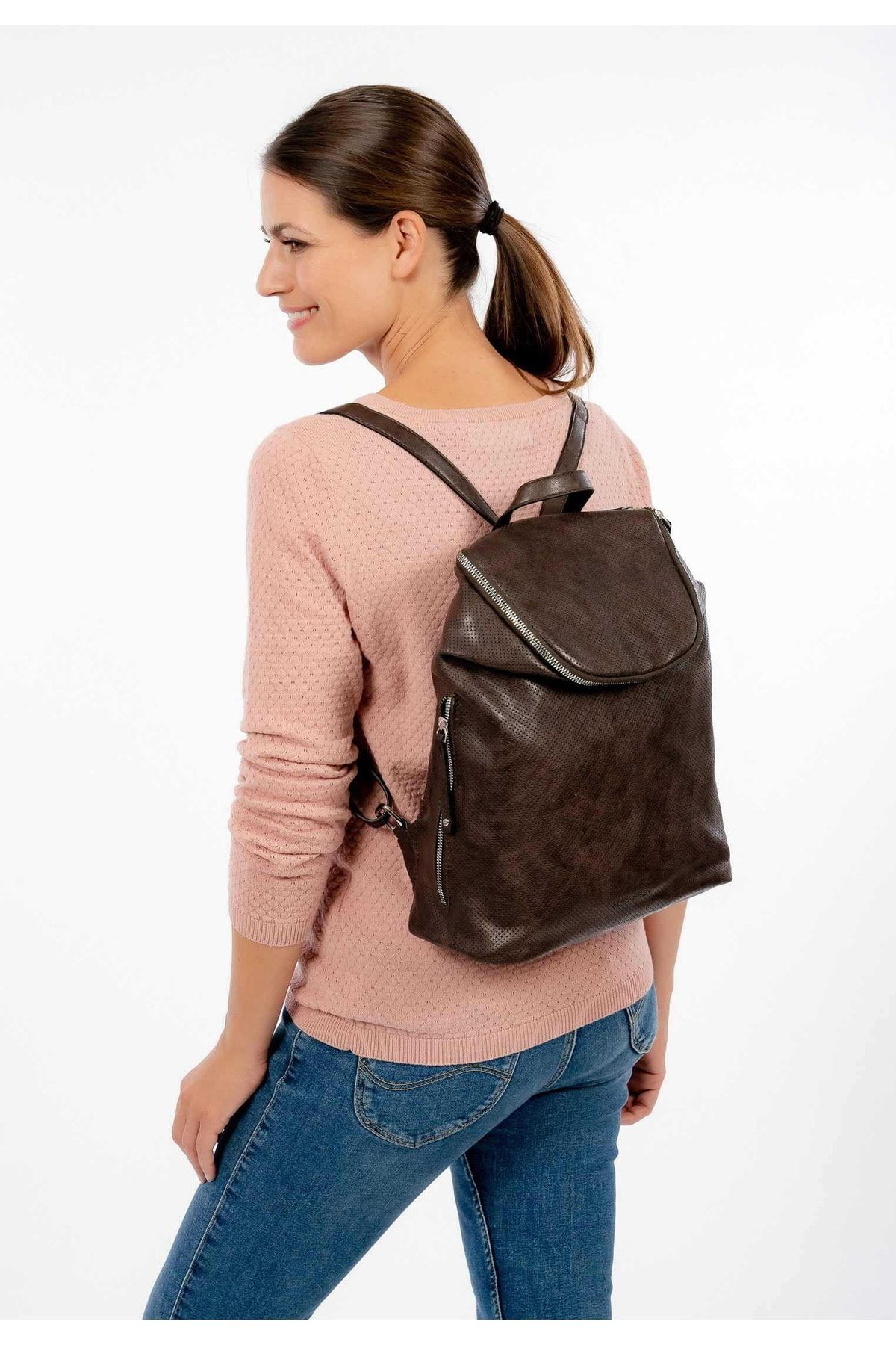 SURI FREY Rucksack Braun Unifarben JL6414