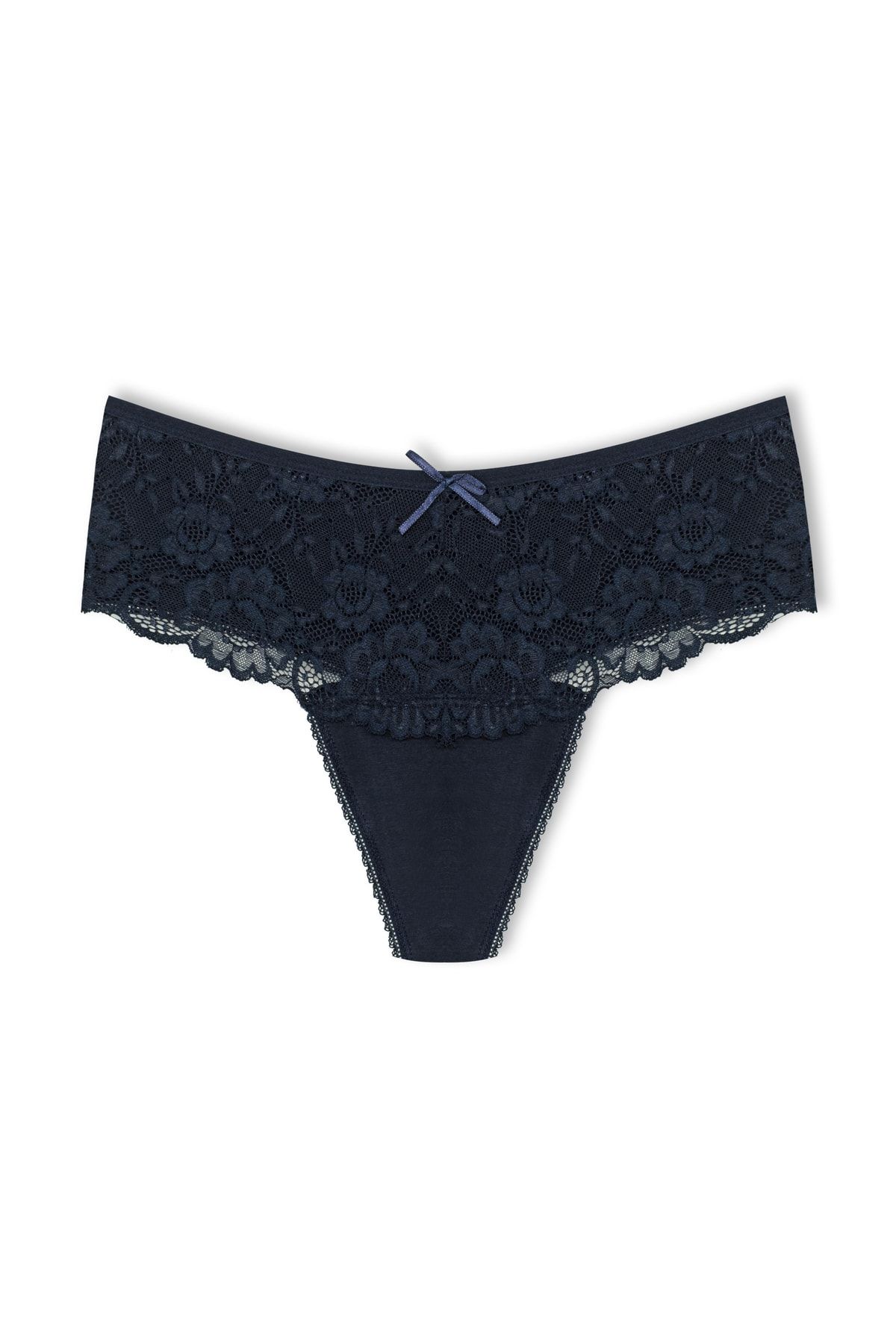 HNX-High Waist and Lace Front Plus Size Women's String - Set of 5 5