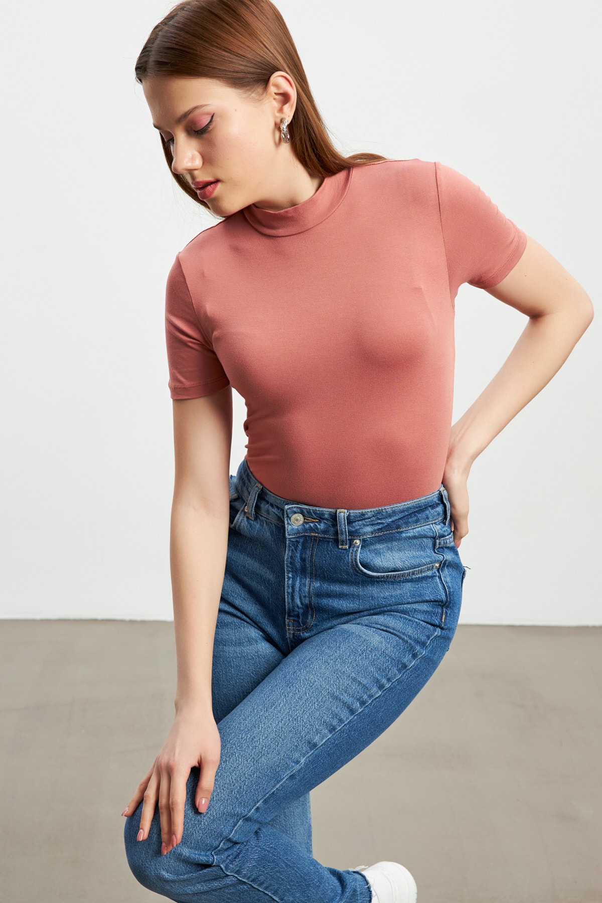 Women's Rose Dried Short Sleeve Blouse