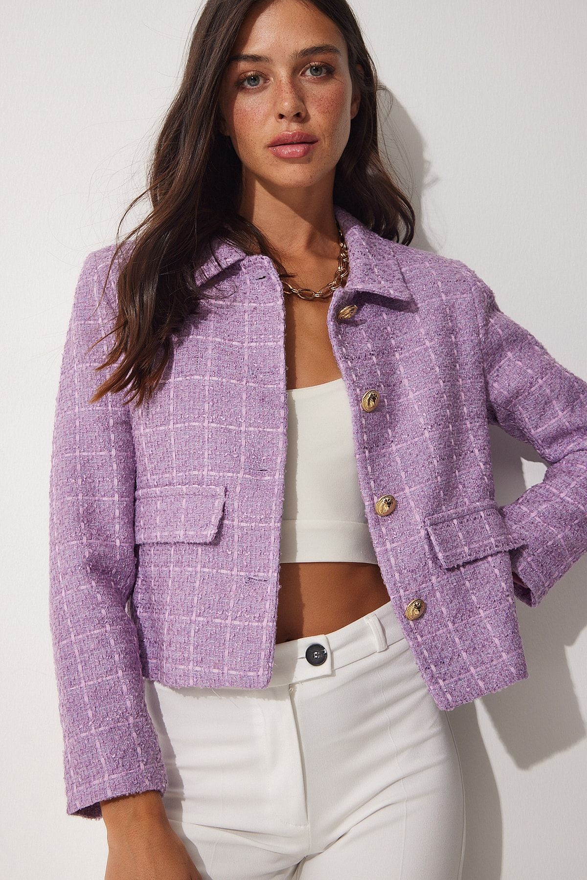 Happiness İstanbul Jacke Lila Regular Fit FN7093