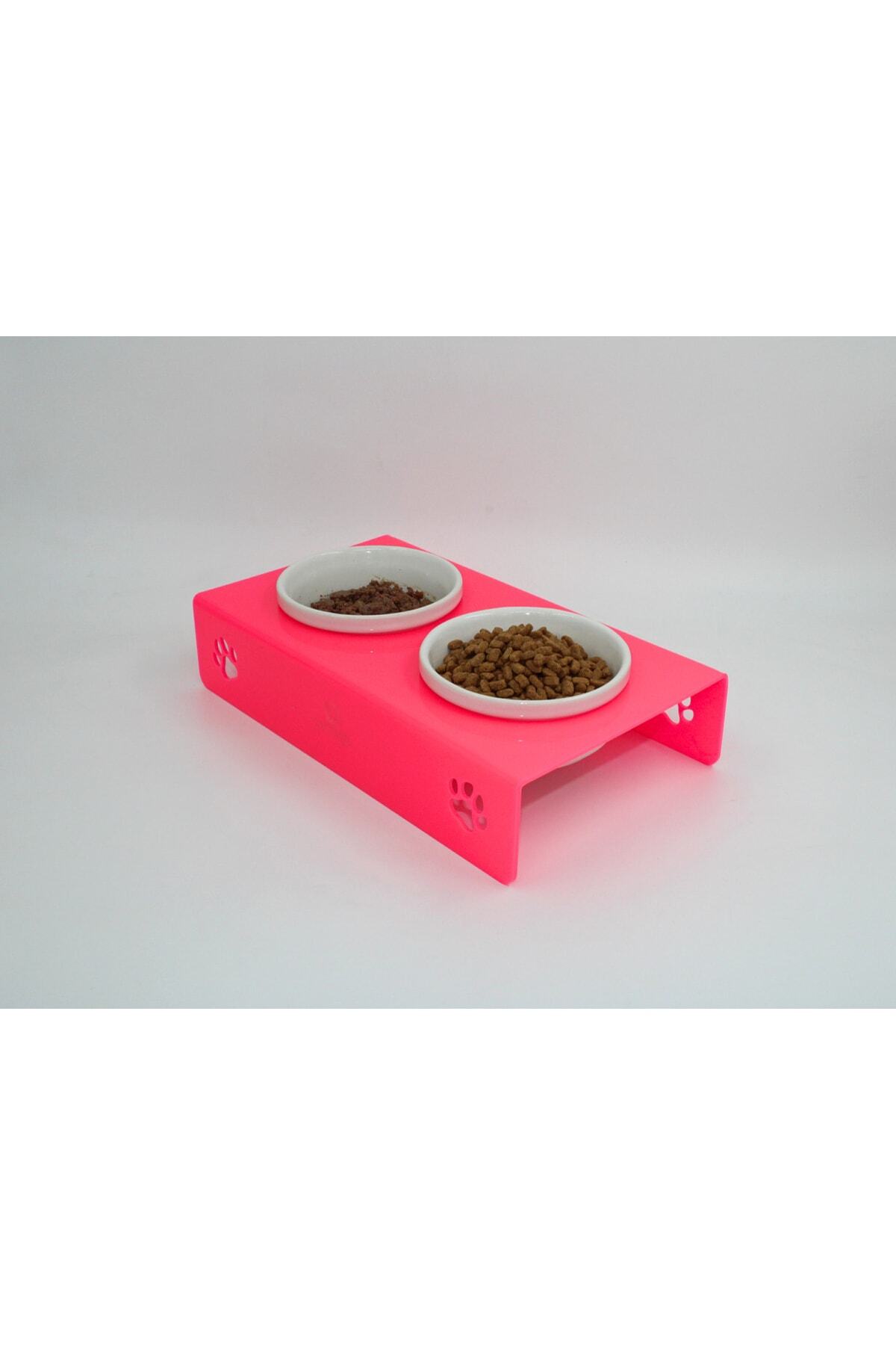 Pet Magic Petmagic Akrilik, Pleksi Kedi, Köpek Beyaz Seramik Ikili Mama