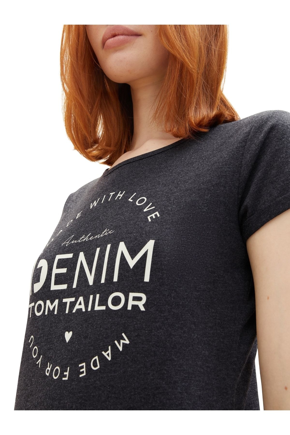 Tom Tailor Denim T-Shirt - Black - Regular fit - Trendyol