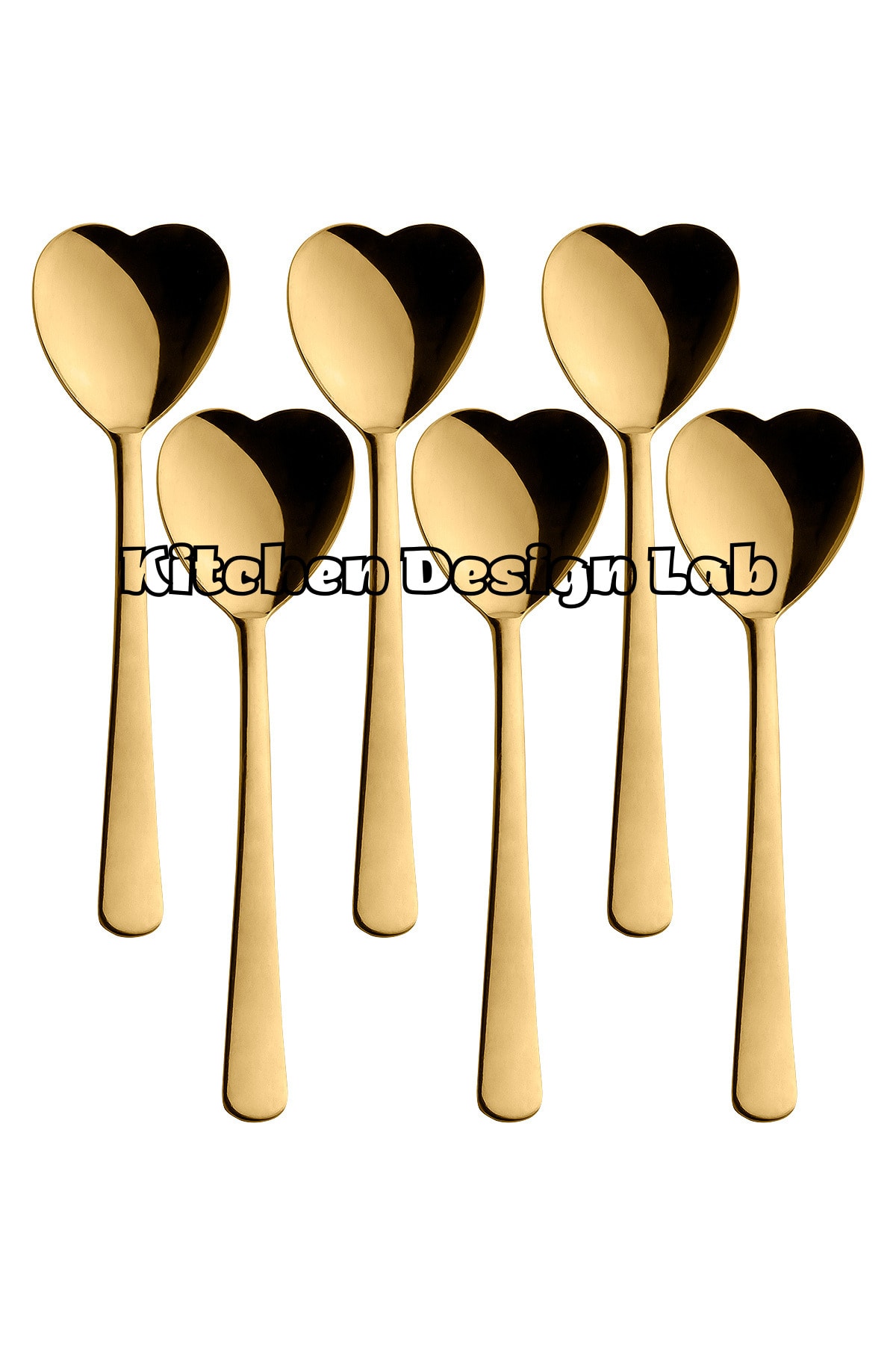 Kitchen Design Lab Gold Kalp Şekilli 6'lı Dondurma Ve Tatlı Kaşığı
