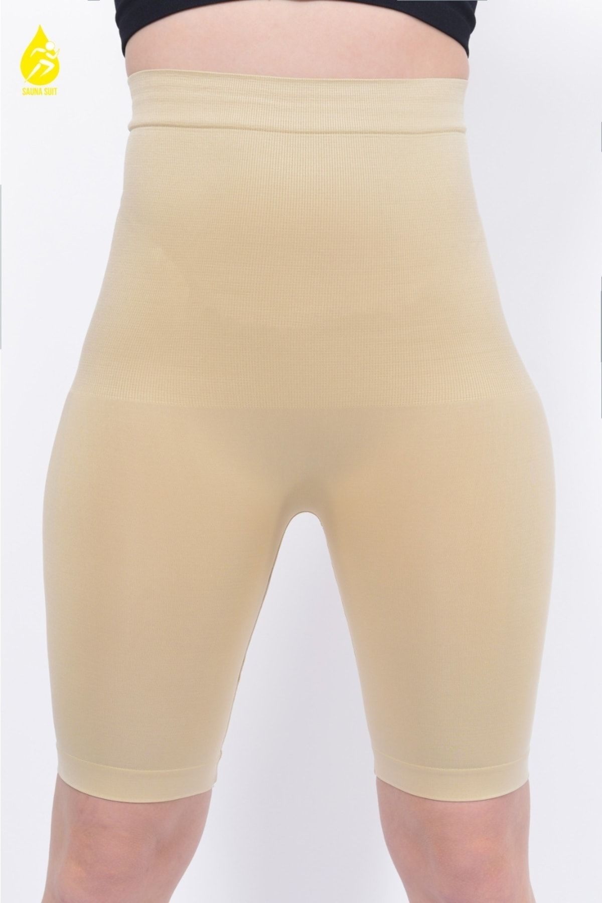 SAUNA SUIT Pantaloni Scurți De Corset Pentru Piele, Cu Silicon Suplimentar, Cu Talie Înaltă, Anti-alunecare, Pentru Reducerea Mărimii Unisex - M