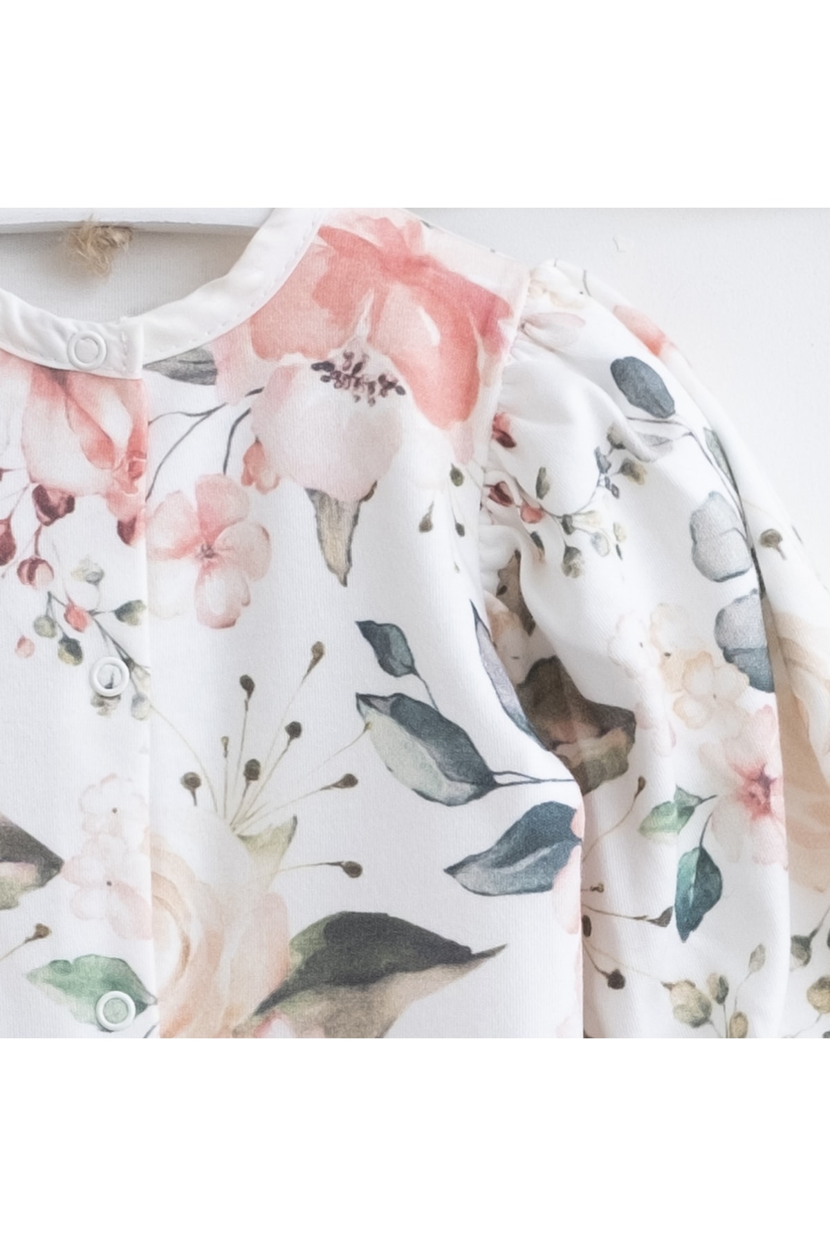 Minimus Baby Yenidoğan Kız Bebek Mila Çiçek Karpuz Kol Saç Bantlı Tulum Takım %100 Pamuk Bebek Takımı Pembe Çiçek fotoğrafı 2 (önizleme)