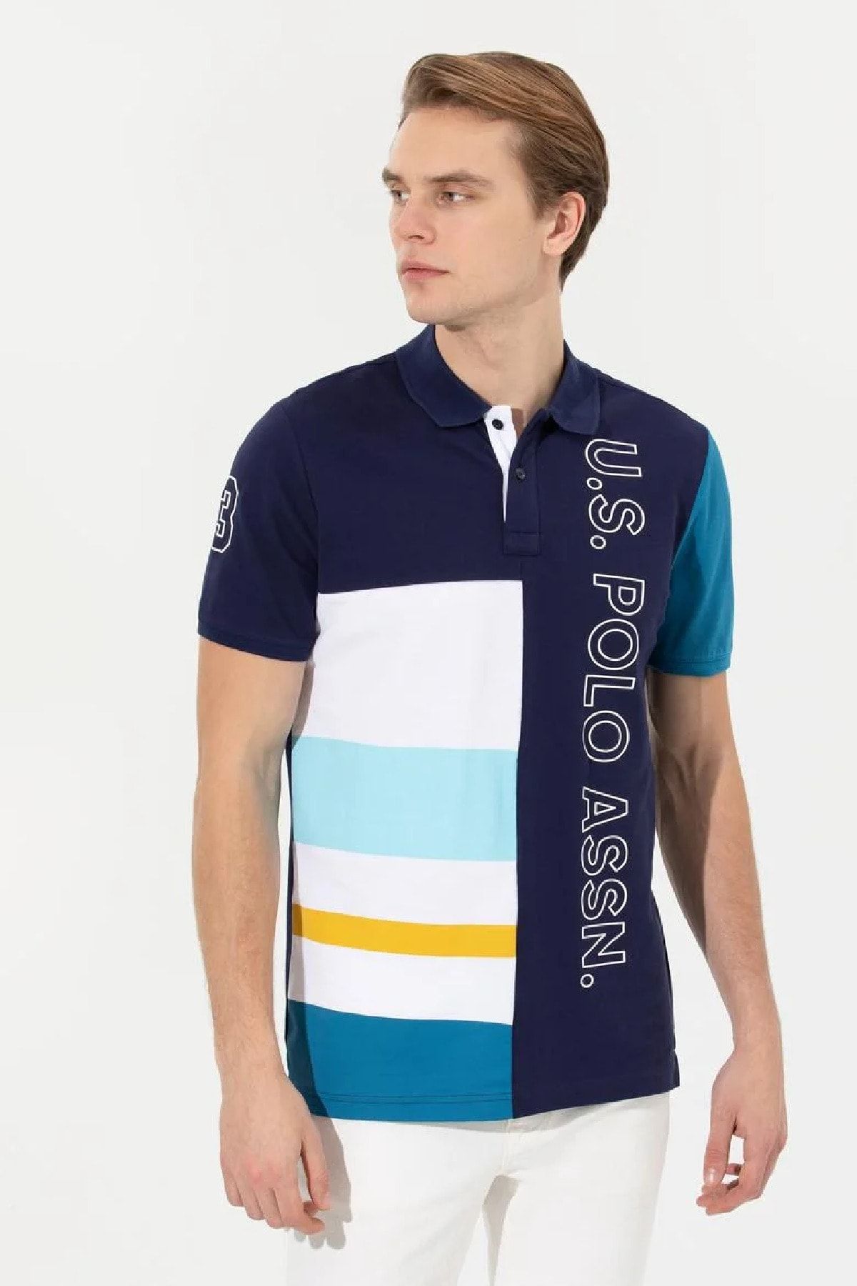 U.S. Polo Assn.-تيشيرت رجالي بياقة بولو - قصة مريحة 3
