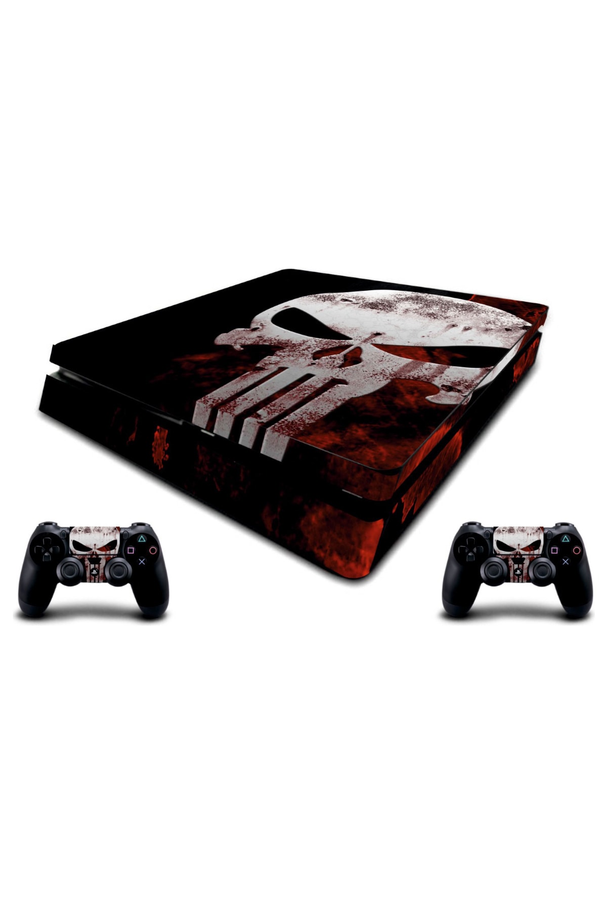 Ps4 Slim Punisher Playstation Kaplama Sticker Seti