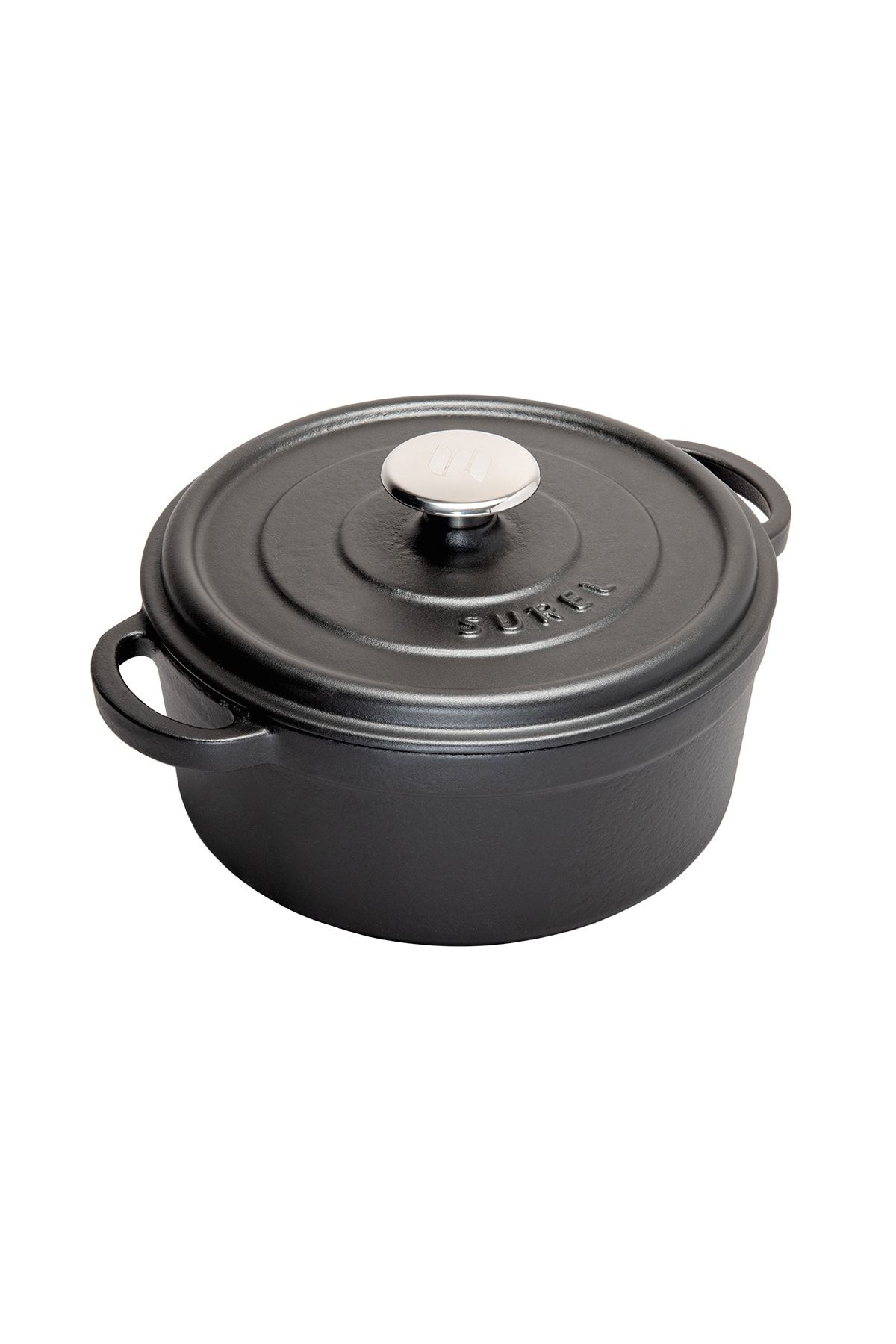 Aroma Kapak Siyah Yuvarlak Döküm Tencere 24 Cm