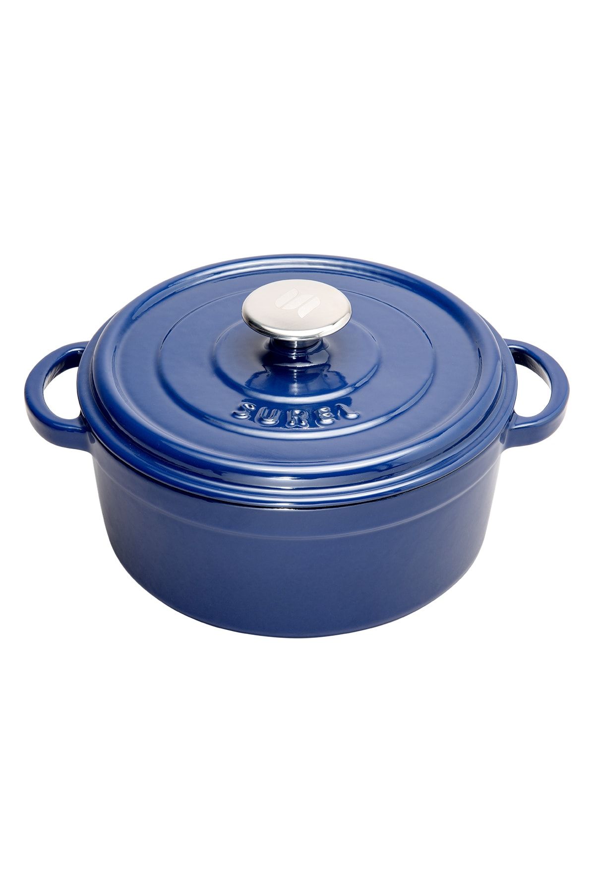 Aroma Kapak Mavi Yuvarlak Tencere Döküm 24 Cm