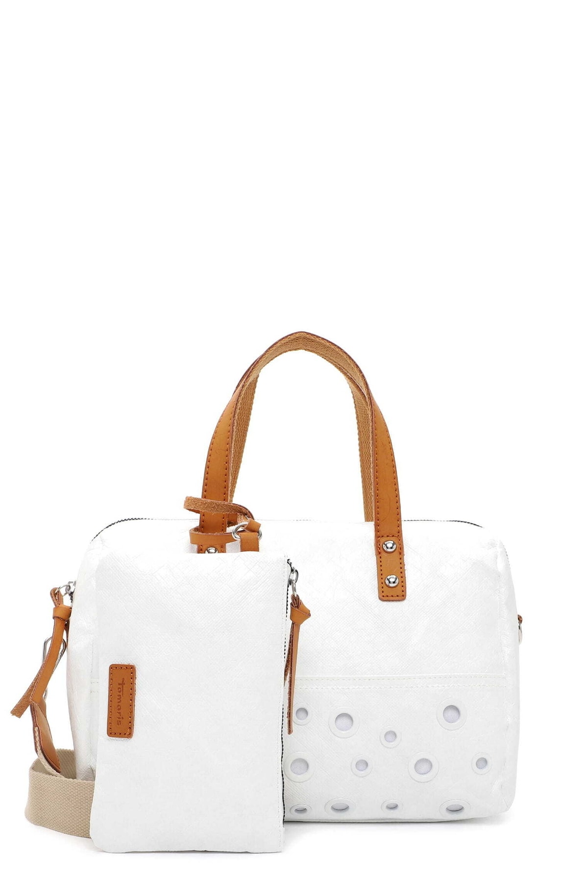 Tamaris Handtasche Weiß Geometrisches Muster