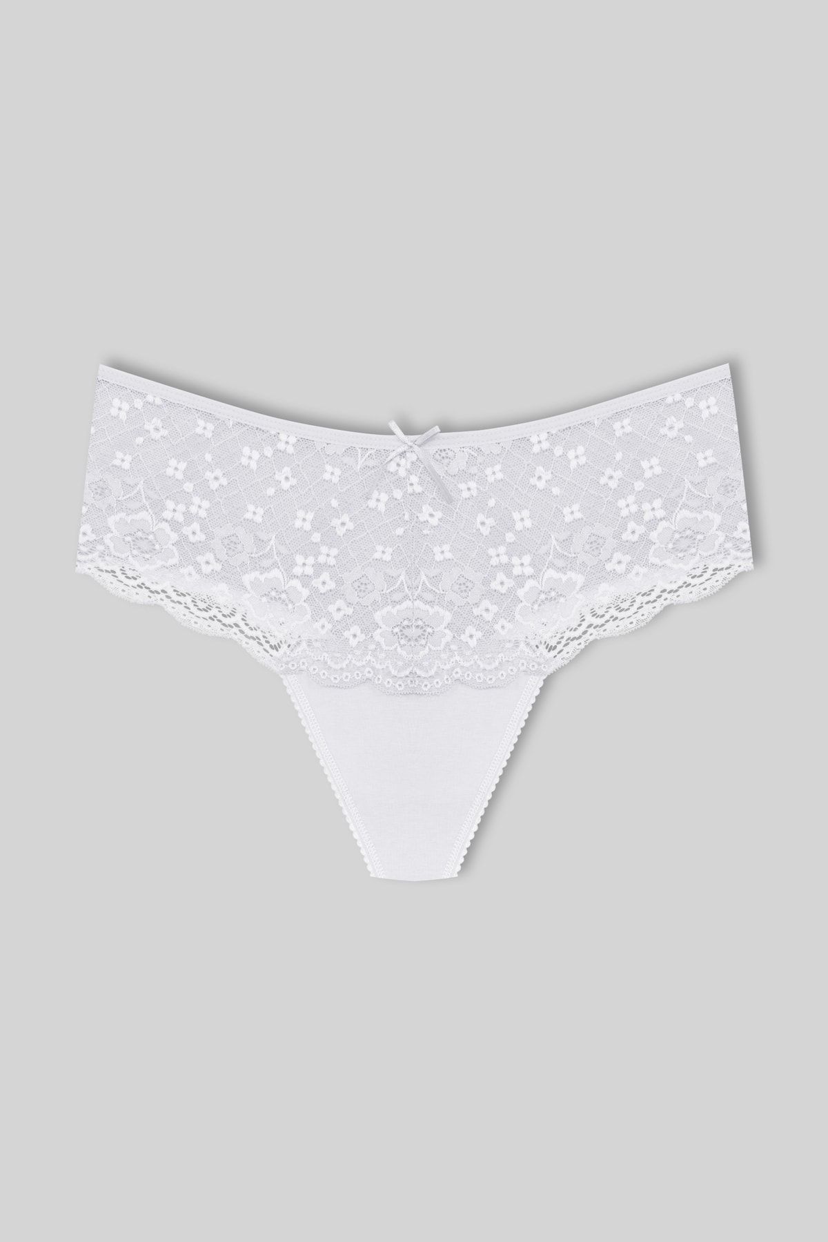HNX-High Waist and Lace Front Plus Size Women's String - Set of 5 5