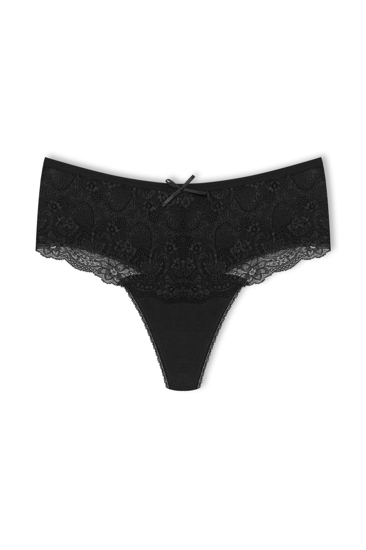 HNX-High Waist and Lace Front Plus Size Women's String - Set of 5 2