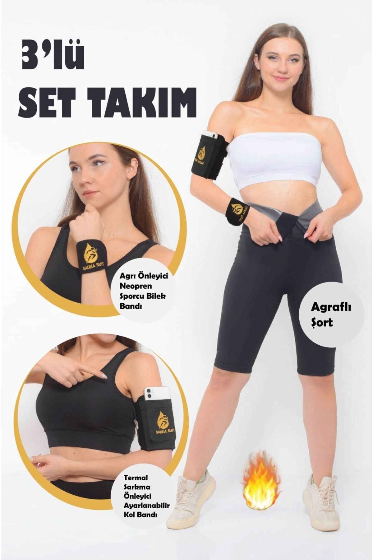 SAUNA SUIT Maximum Sweating Recovery Gathering Shorts and Neoprene