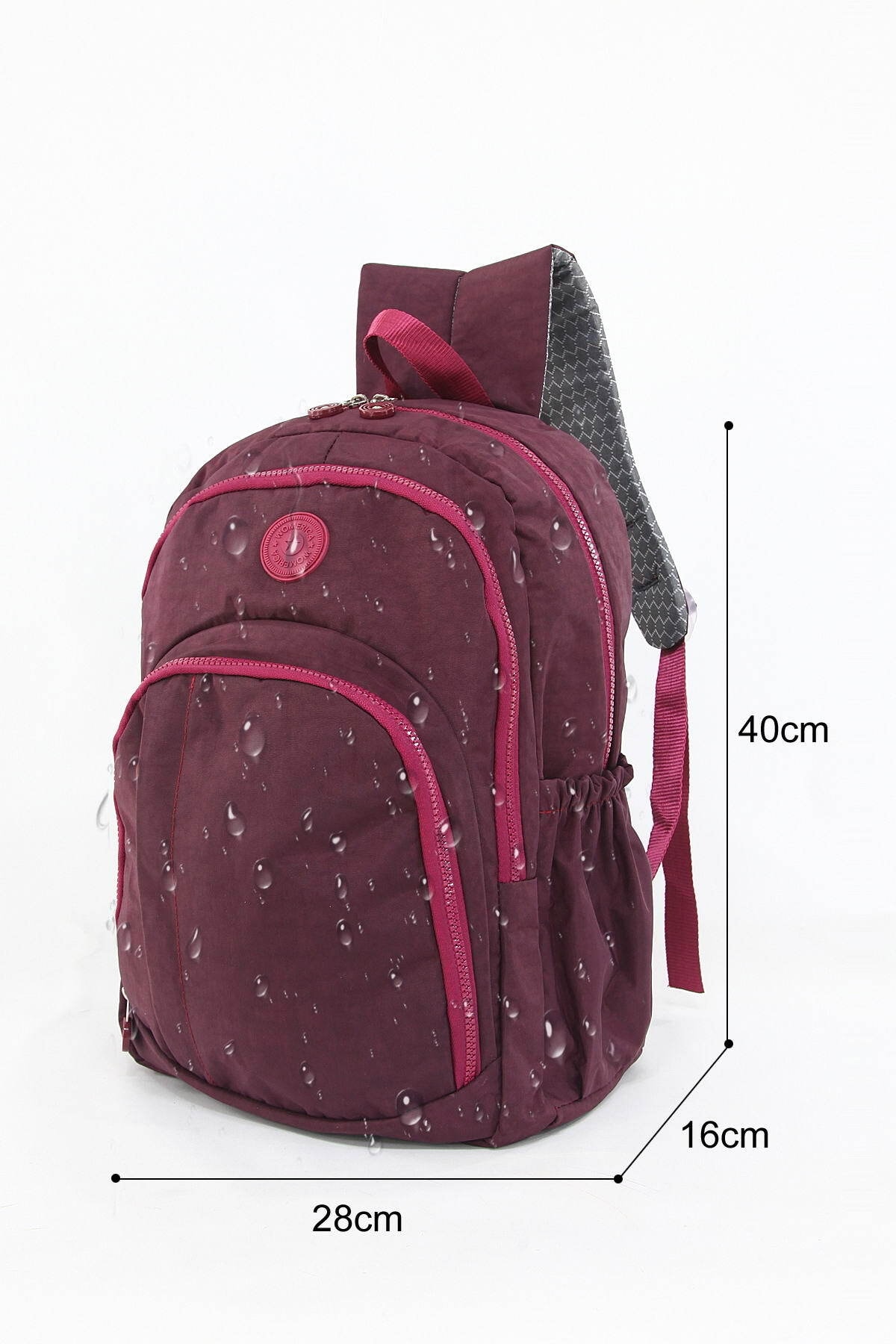 کوله پشتی زنانه بورگوندی Depoms | 5428 اورجینال - تصویر 8