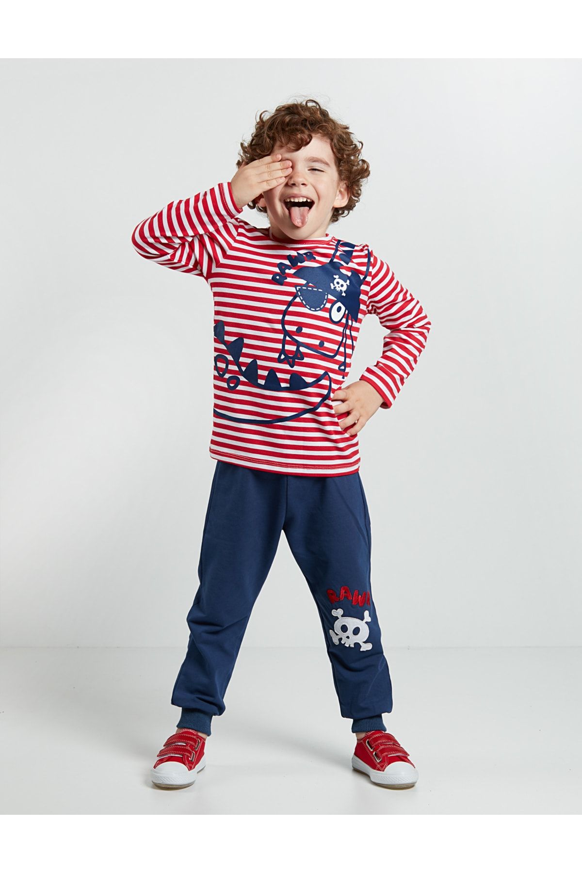 Denokids Zweiteiler Rot Relaxed Fit