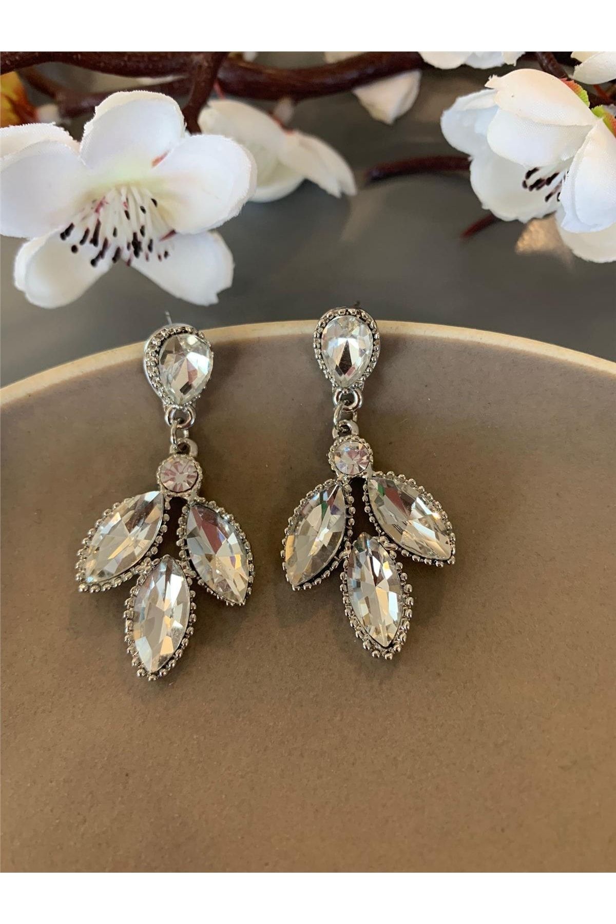Silver hotsell stone earrings