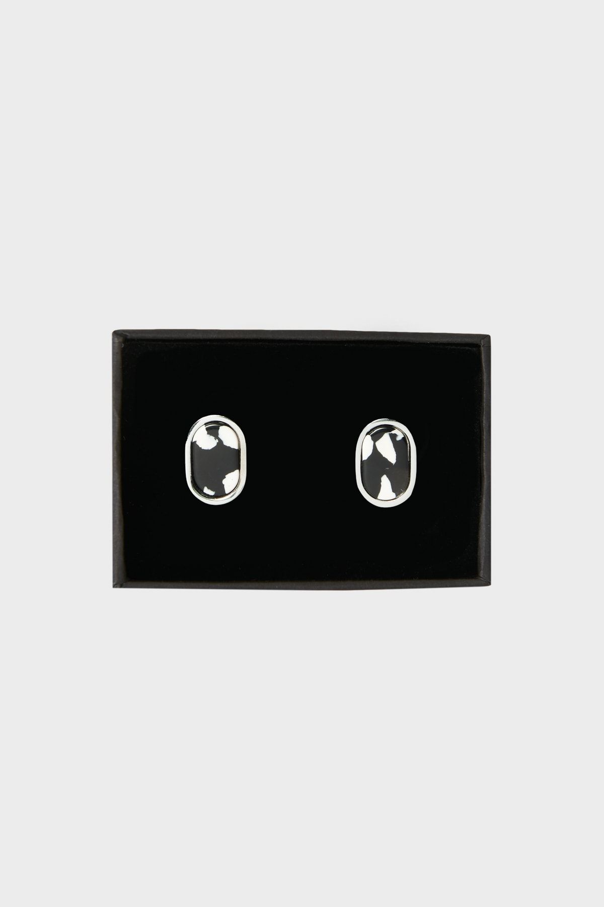 Altınyıldız Classics Erkek Siyah-gri Metal Özel Hediye Kutulu Kol Düğmesi 4A3823200005