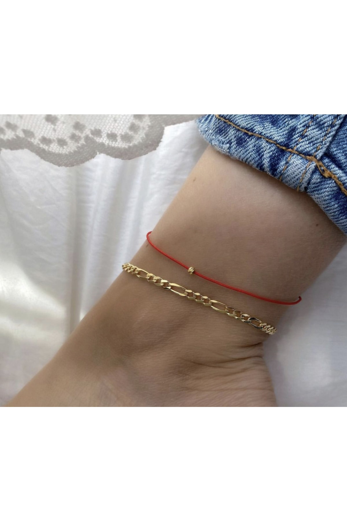 Black Beads Accessory Çelik Dorika Boncuk Halhal