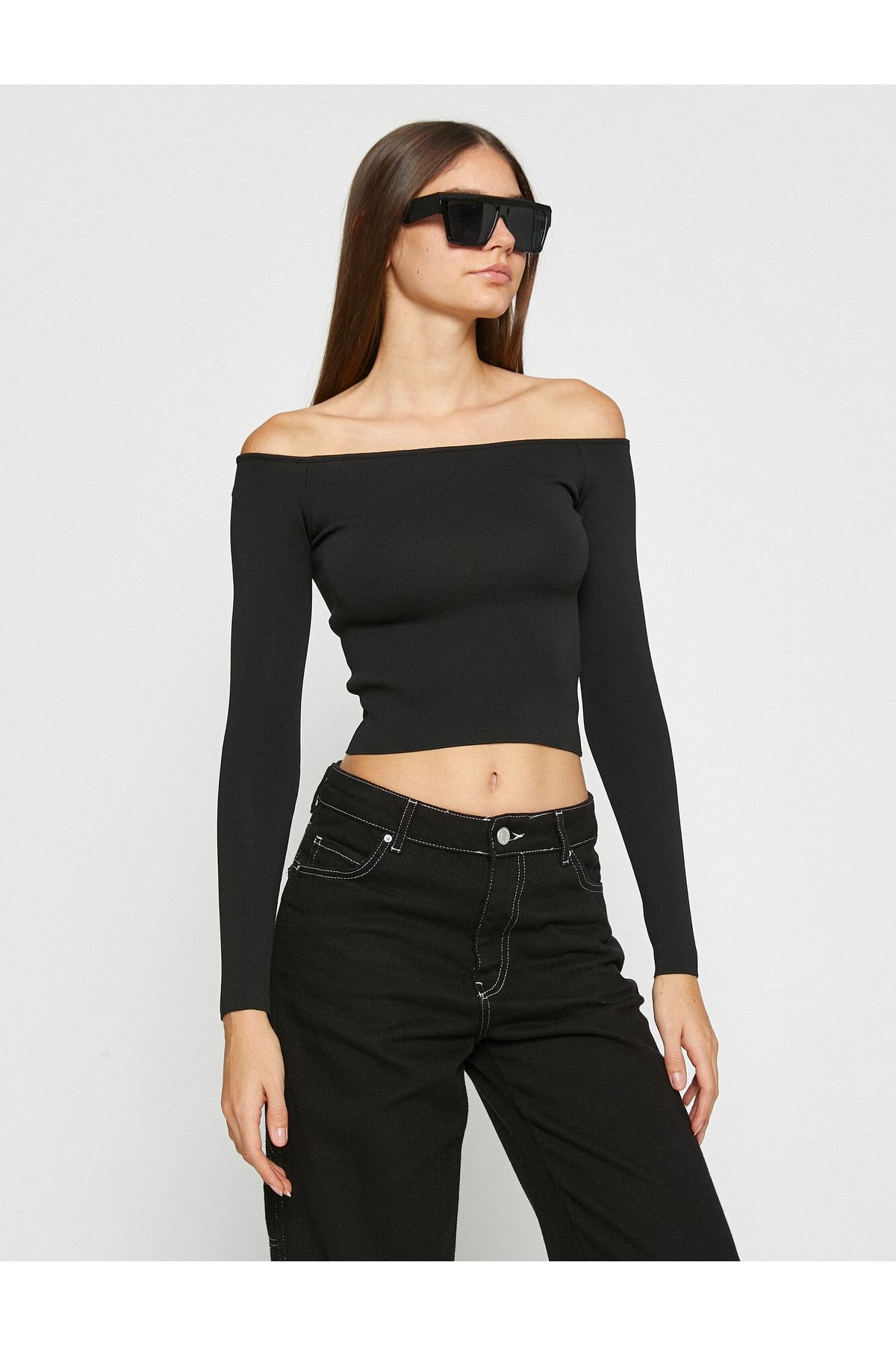 Koton Pullover Schwarz Regular Fit JL6477