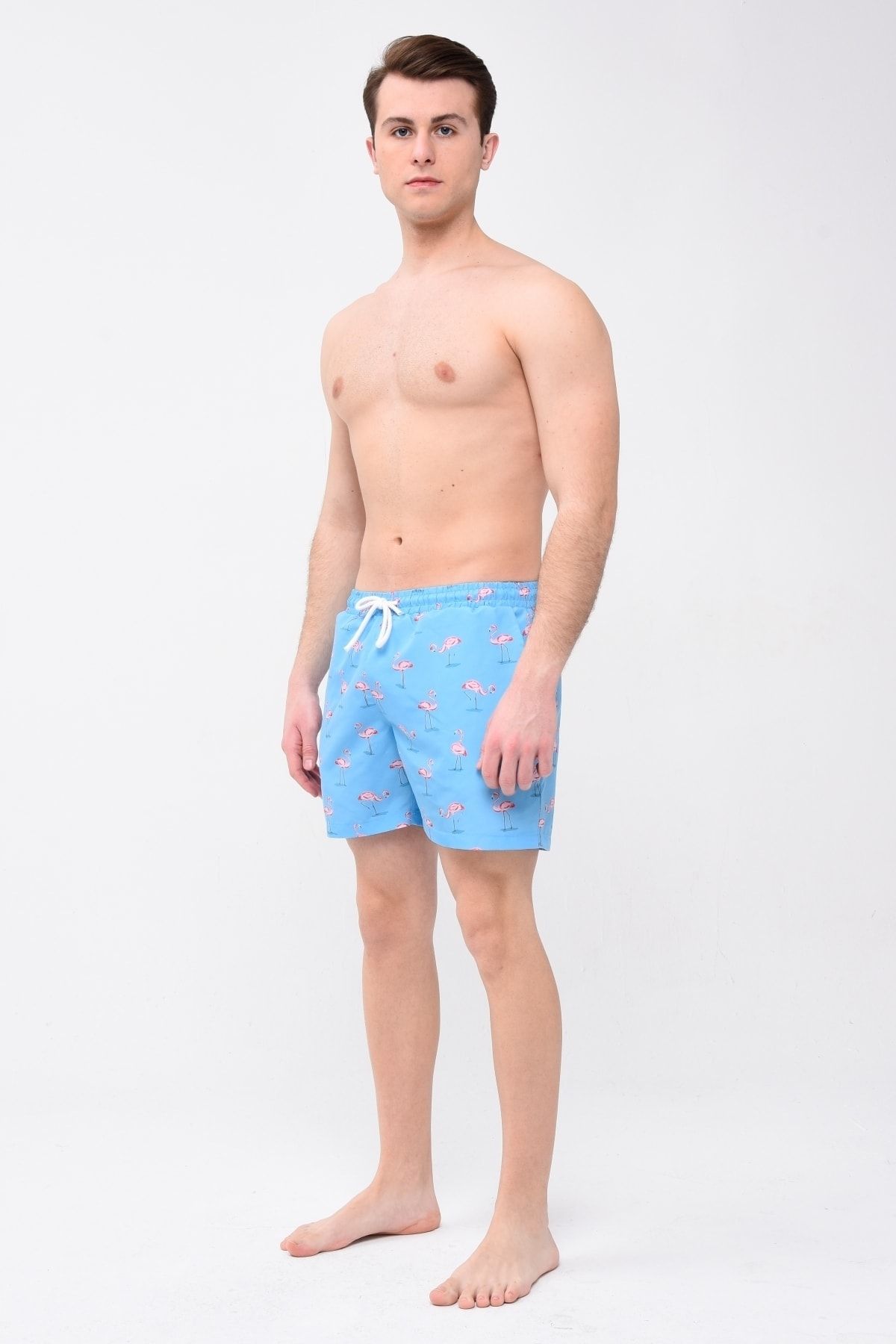 Bolder-David Flamingo Pattern Men's Swim Shorts 2