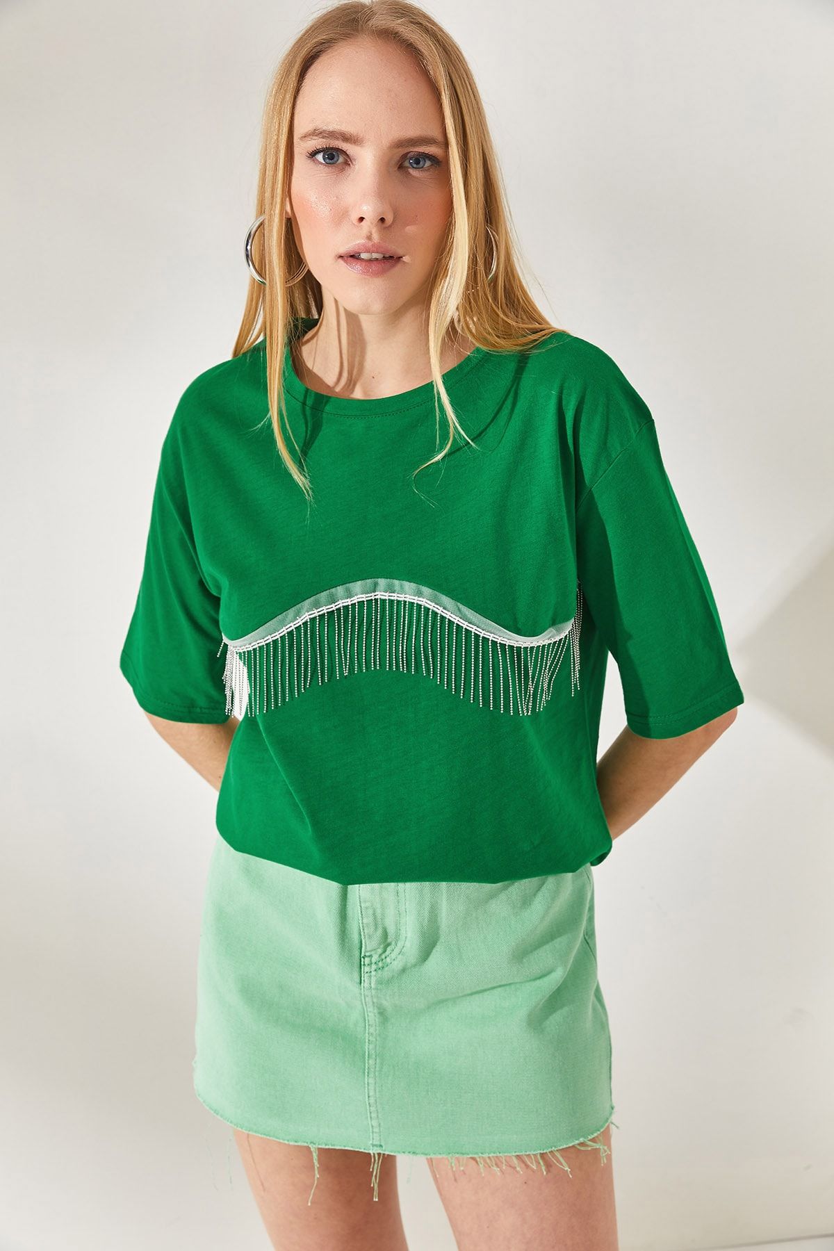 Olalook T-Shirt Grün Oversized