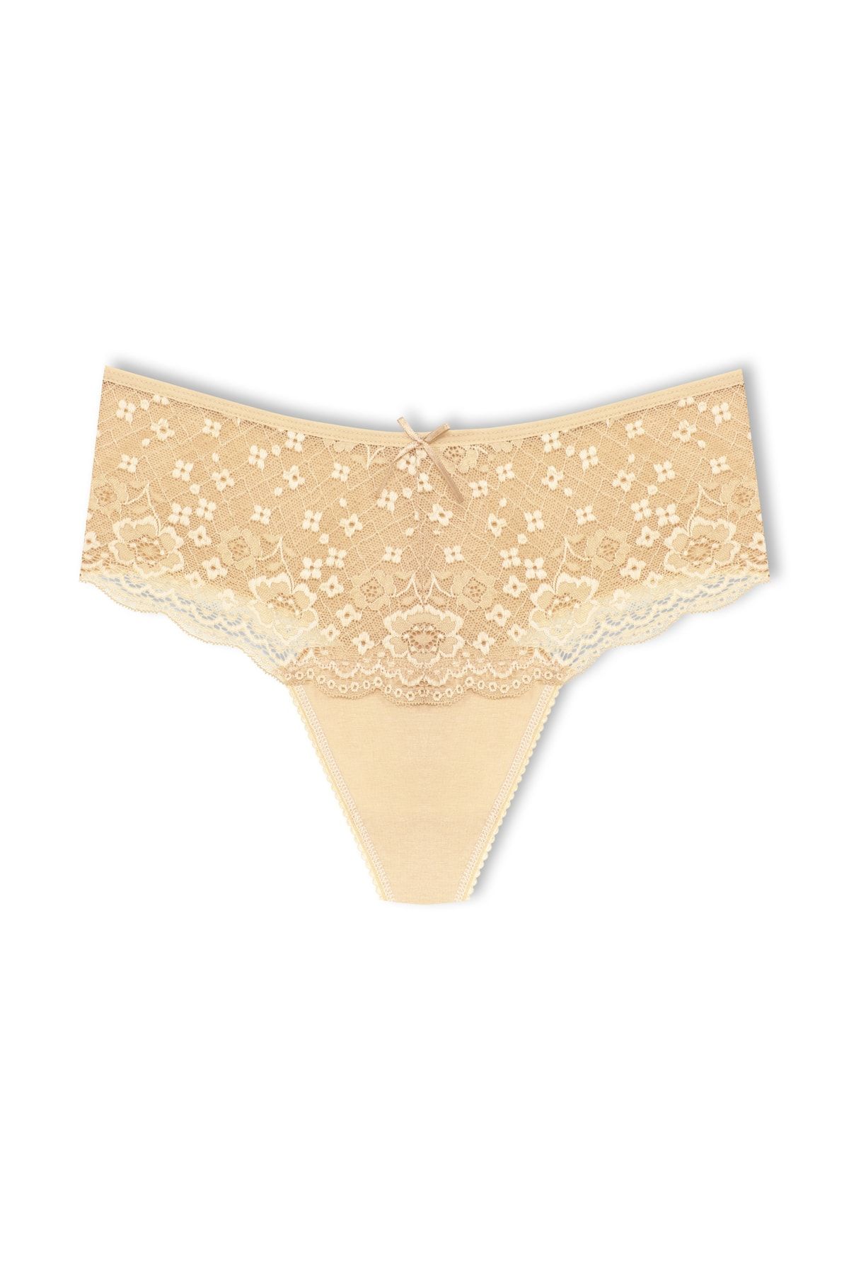 HNX-High Waist and Lace Front Plus Size Women's String - Set of 5 3