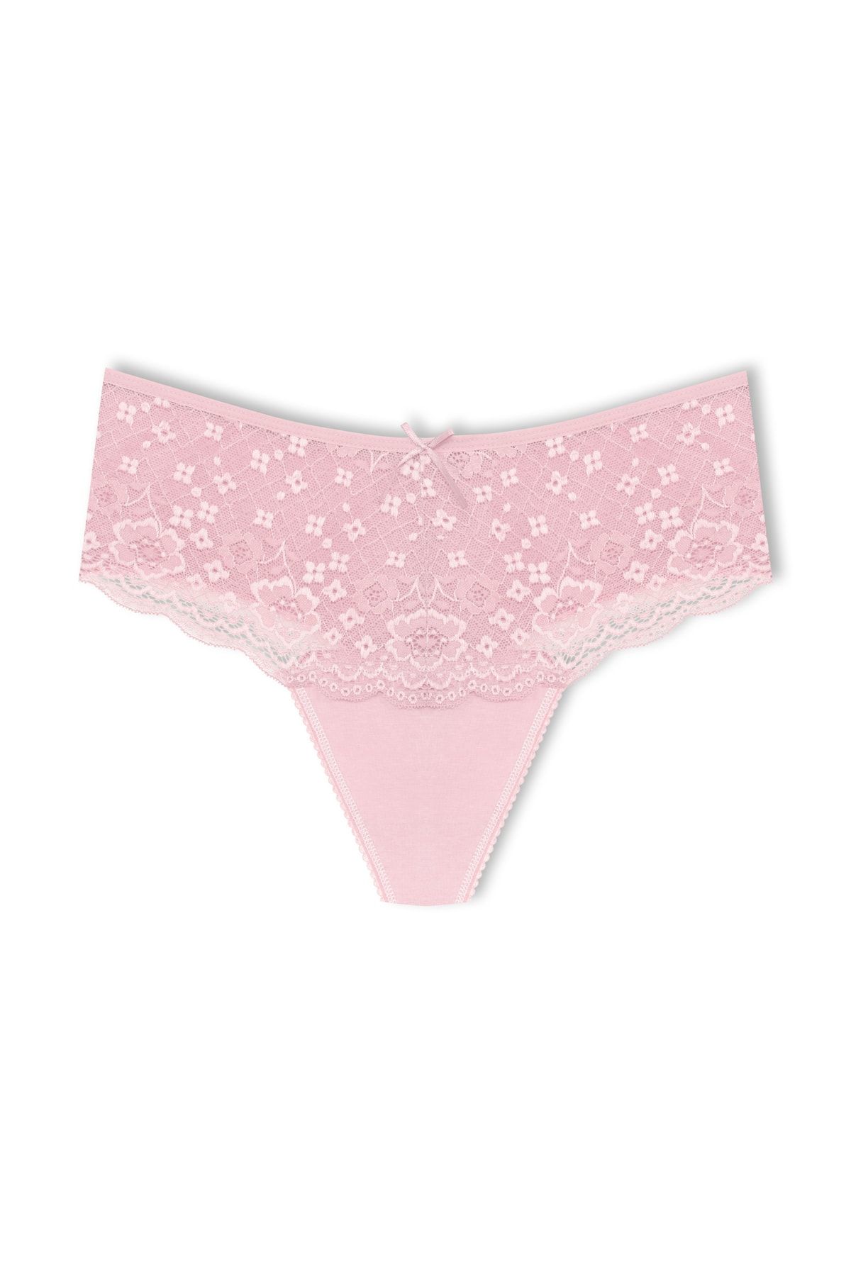 HNX-High Waist and Lace Front Plus Size Women's String - Set of 5 5