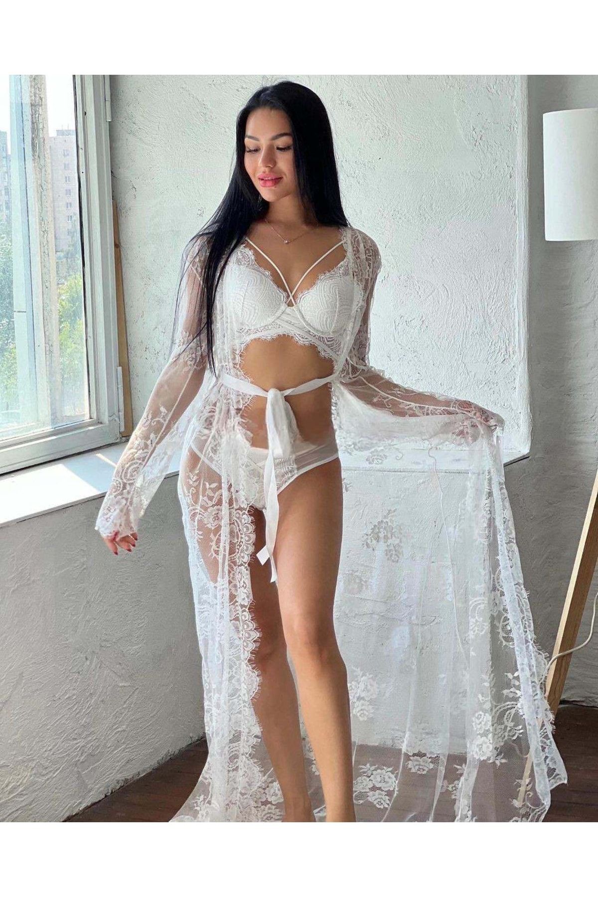 Sexy lace dressing gown hot sale