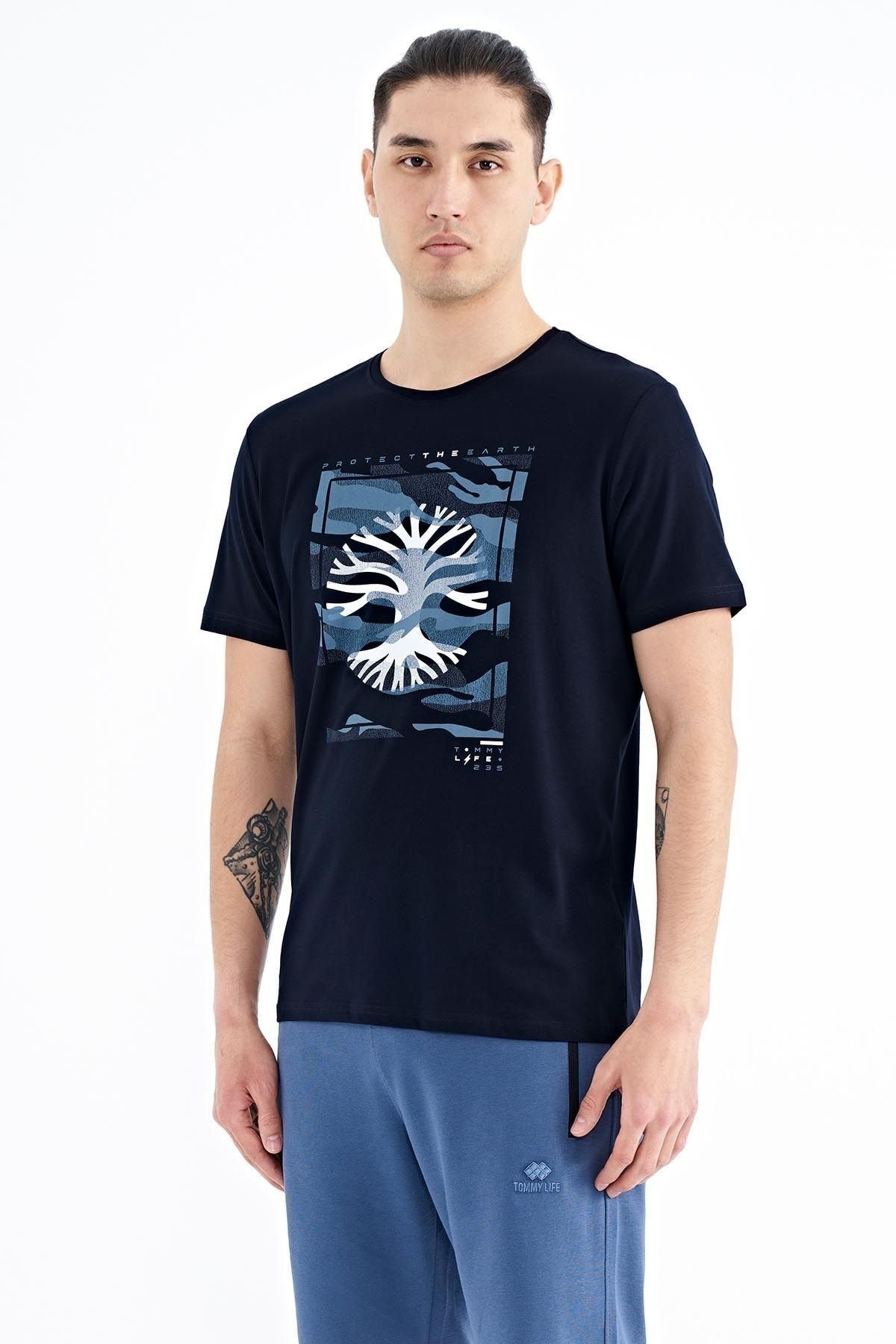 Navy blue tommy shirt 2025
