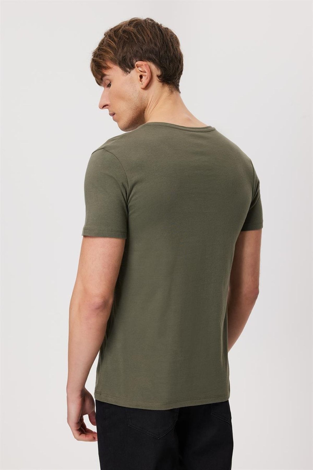 تی شرت سبز مردانه آقایان Haki 232 LCM 242045 Le Ellery O Yaka Lee Cooper