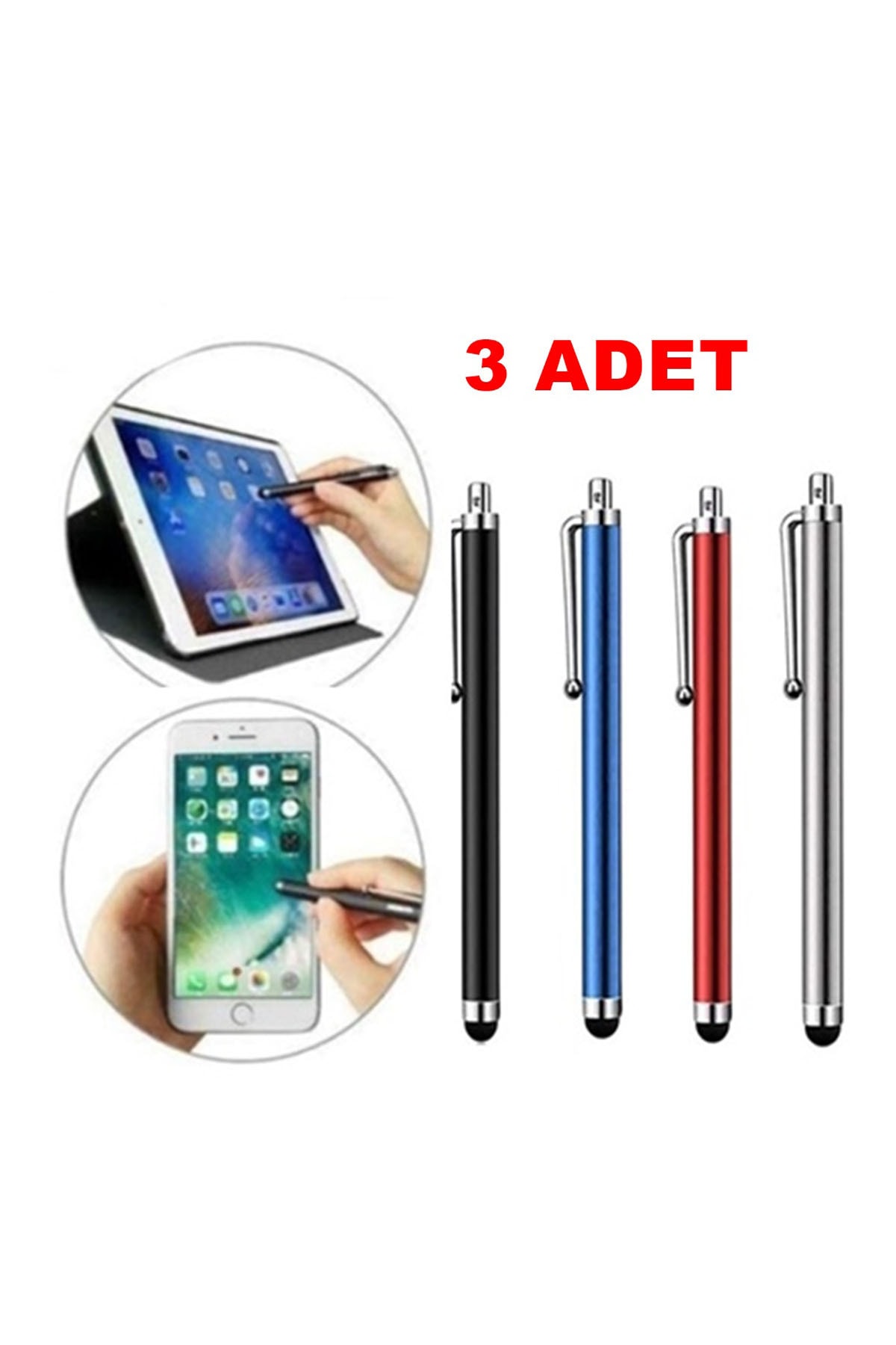 3 Adet Dokunmatik Kalem Akıllı Tahta Tablet Telefon