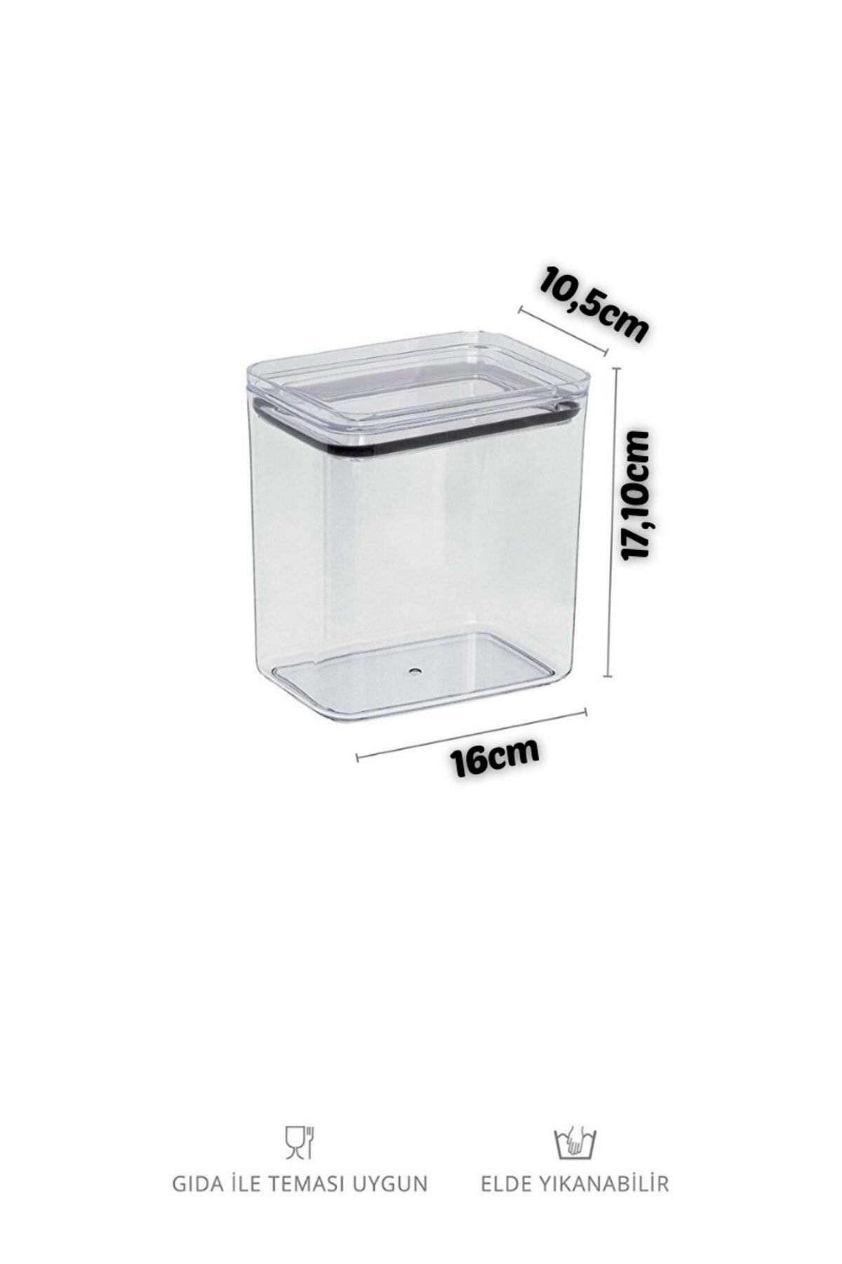Comprox-Bathroom Storage Container Rectangular 2.2lt 3&#Set of 39 Tablet/Detergent Container Box with Vacuum Lid Hard Mica 2