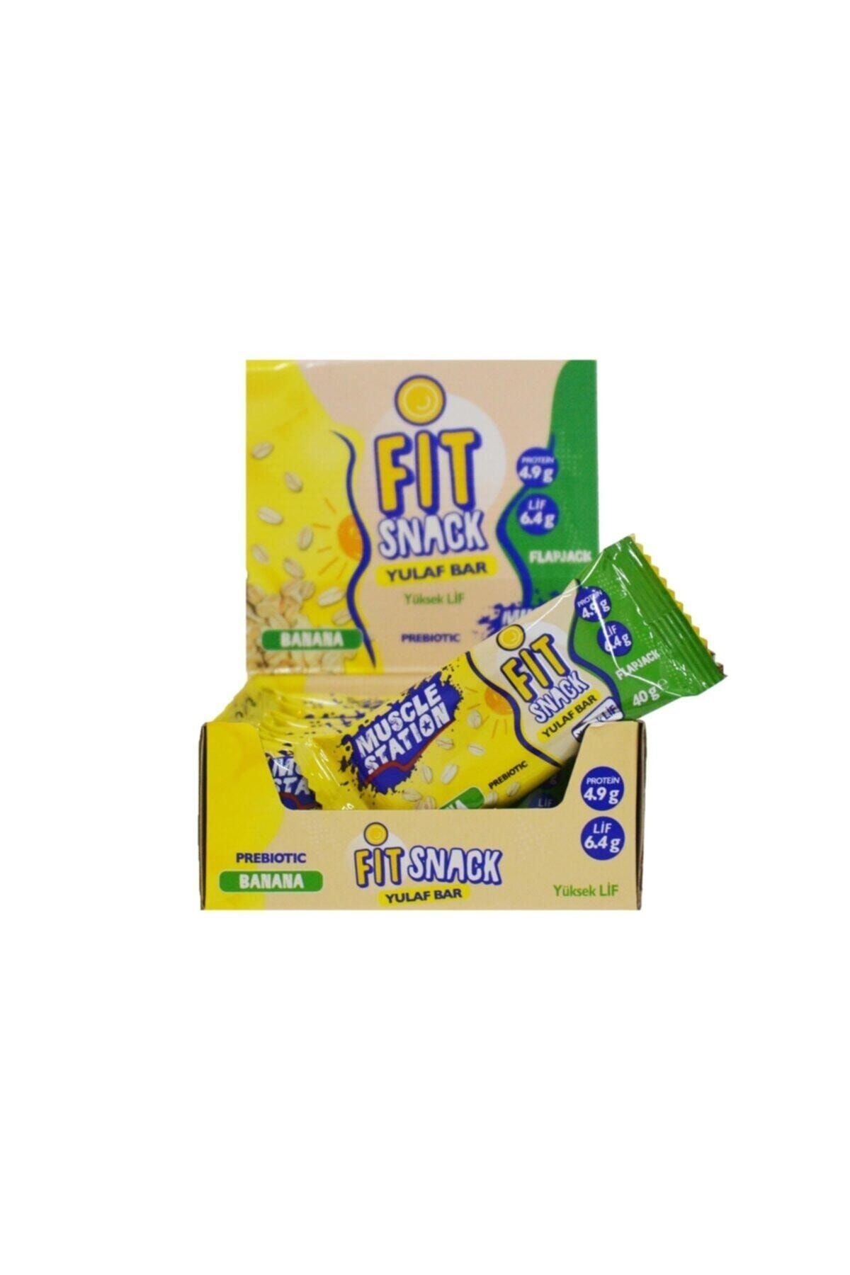 Овсяный батончик Muscle Station Fit Snack, банан, 40 г, коробка из 24 шт. 895318