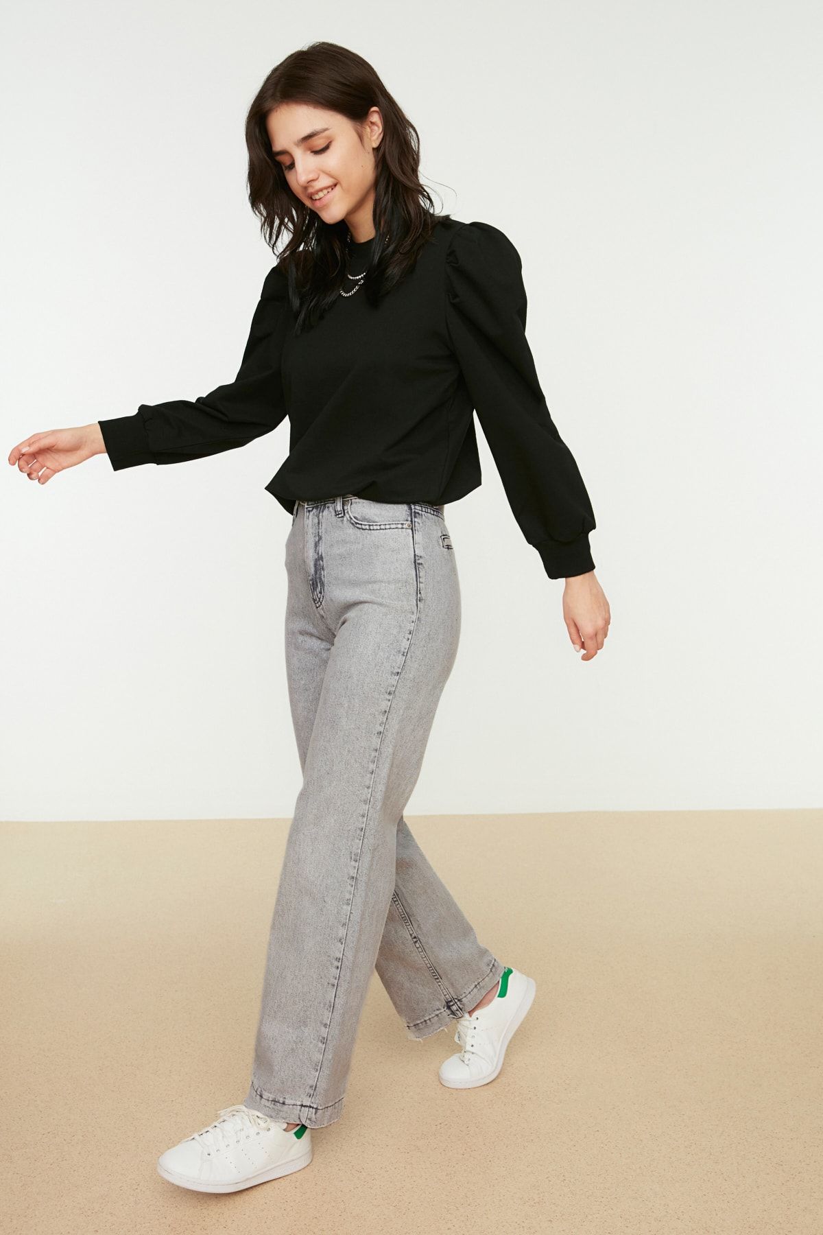 Trendyol Modest Jeans Grau Straight