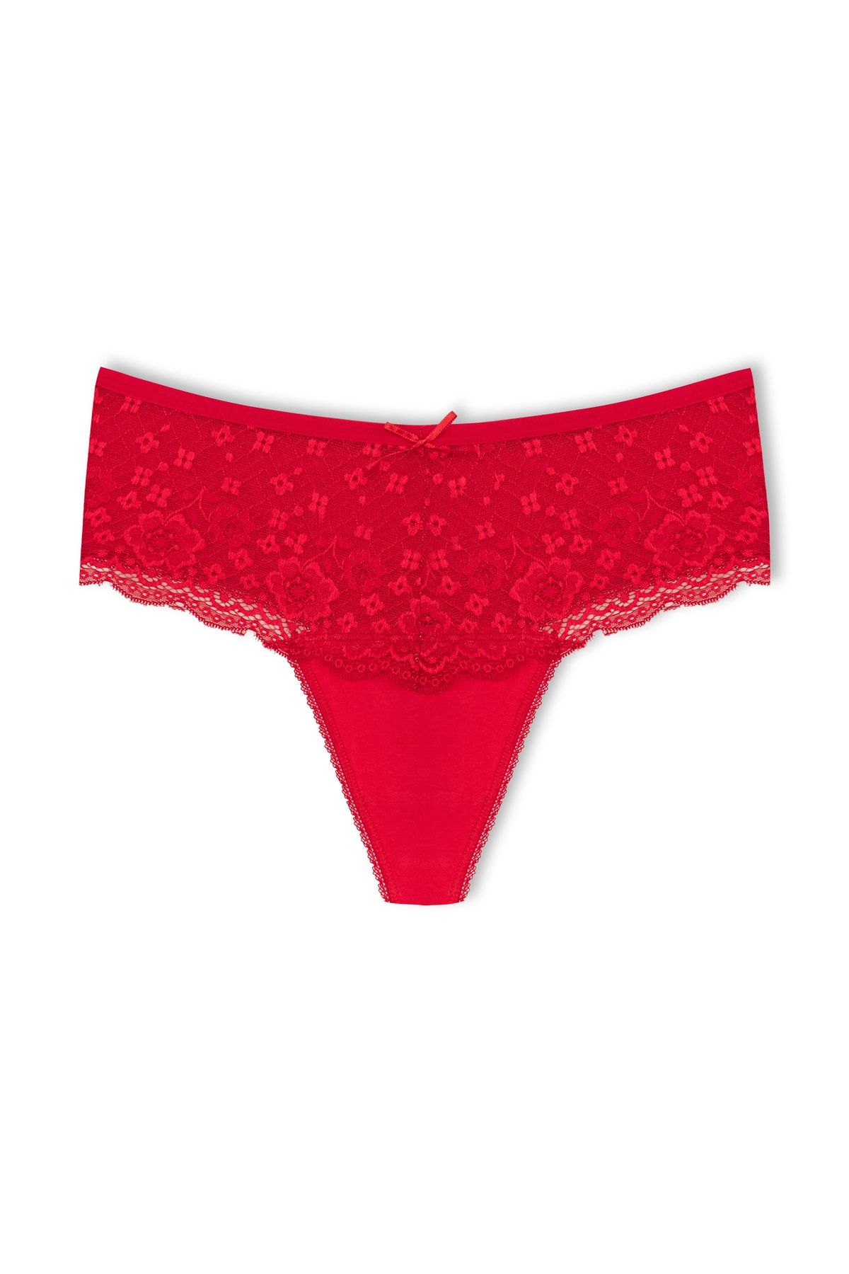 HNX-High Waist and Lace Front Plus Size Women's String - Set of 5 6