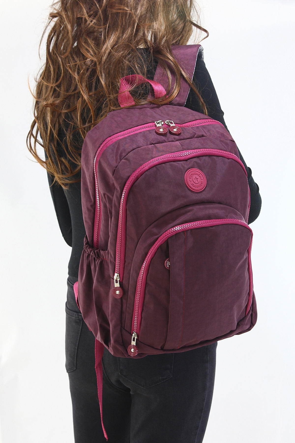 کوله پشتی زنانه بورگوندی Depoms | 5428 اورجینال - تصویر 4