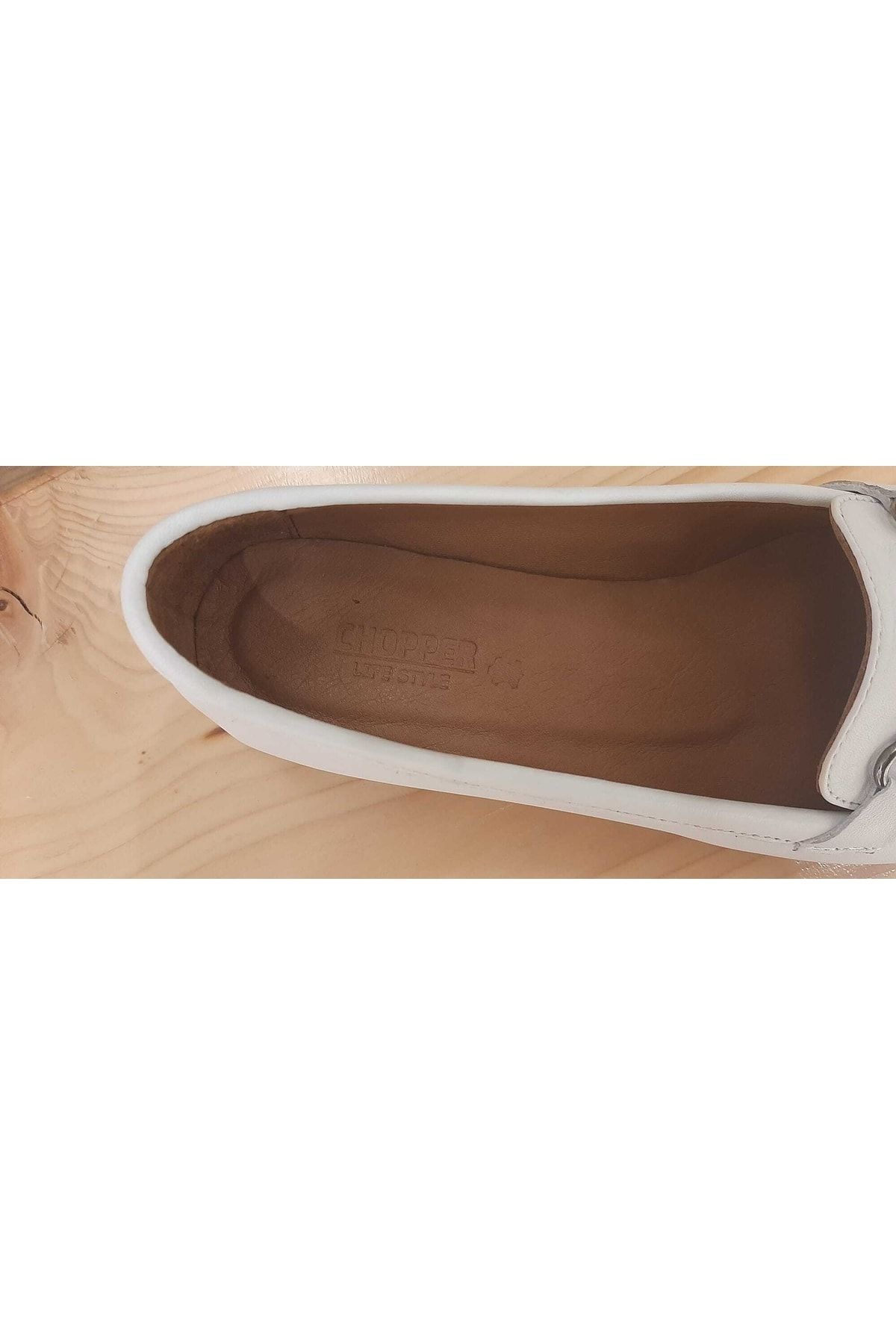 CHOPPER-Genuine Leather White Women's Loafer 3