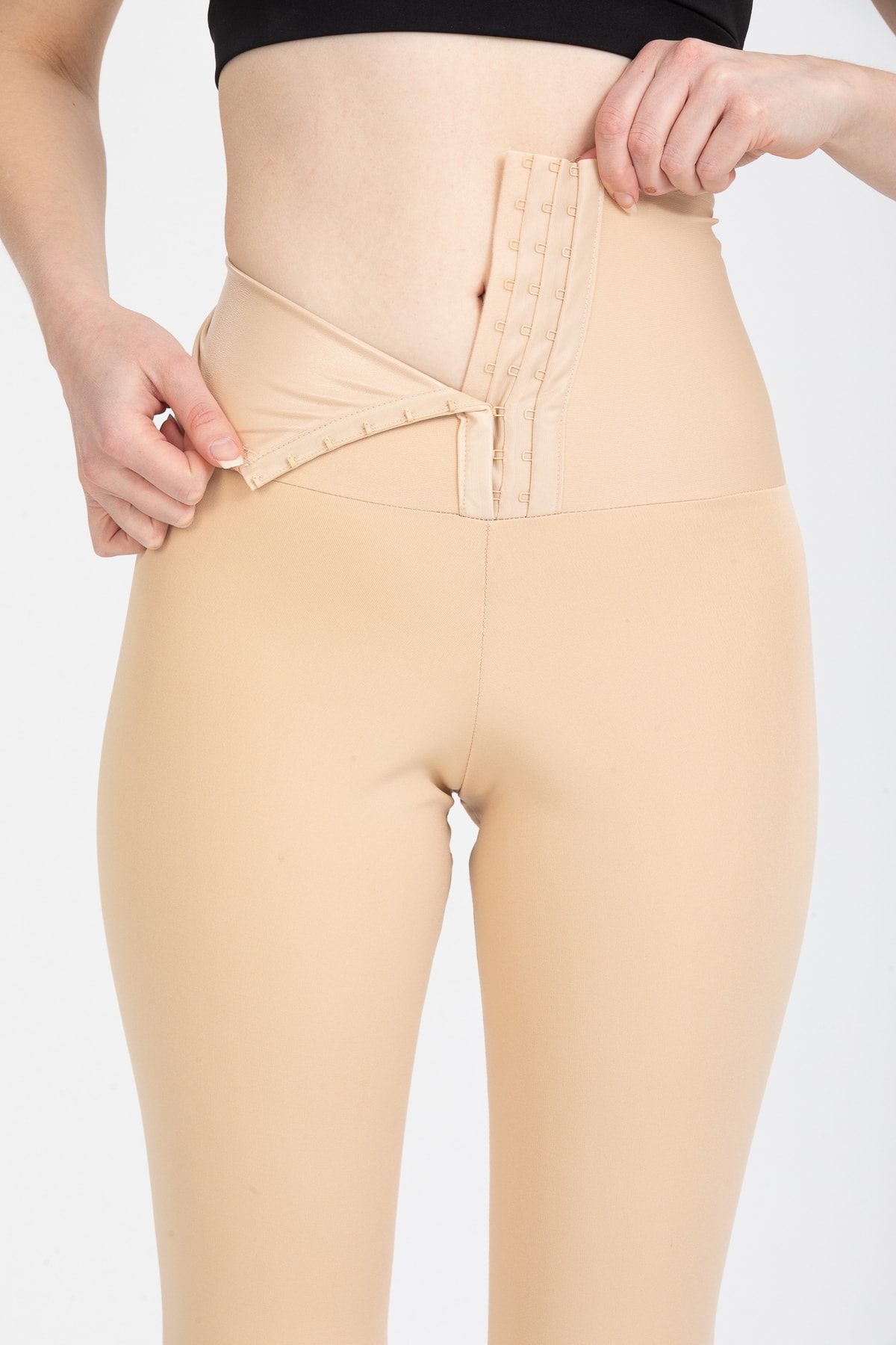 F&W FİT WOMEN 3 Kademeli Agraflı Sauna Tayt Ekstra Yüksek Bel Zayıflatan Iki Beden Incelten Şekillendirici Tayt